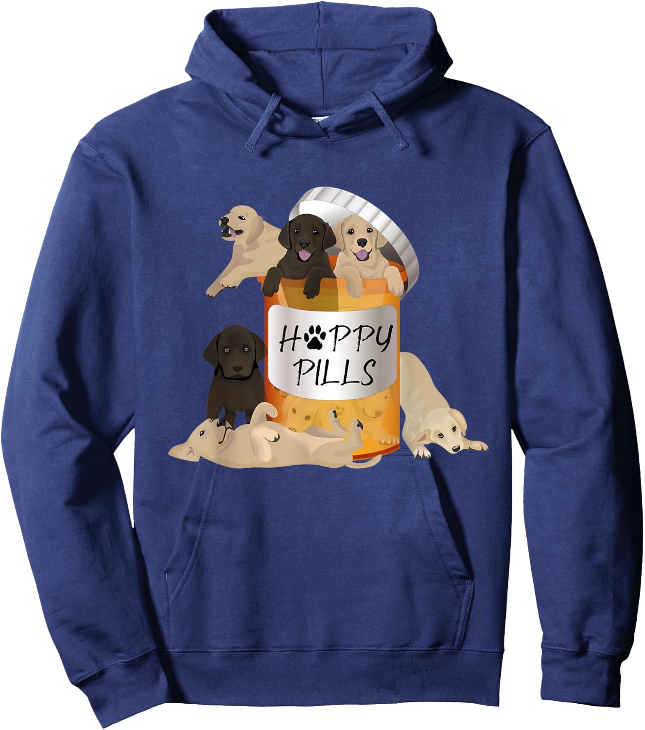 Gift Labrador Retriever Owner Happy Pills Antidepressant Hoodie - Hoodie | Navy