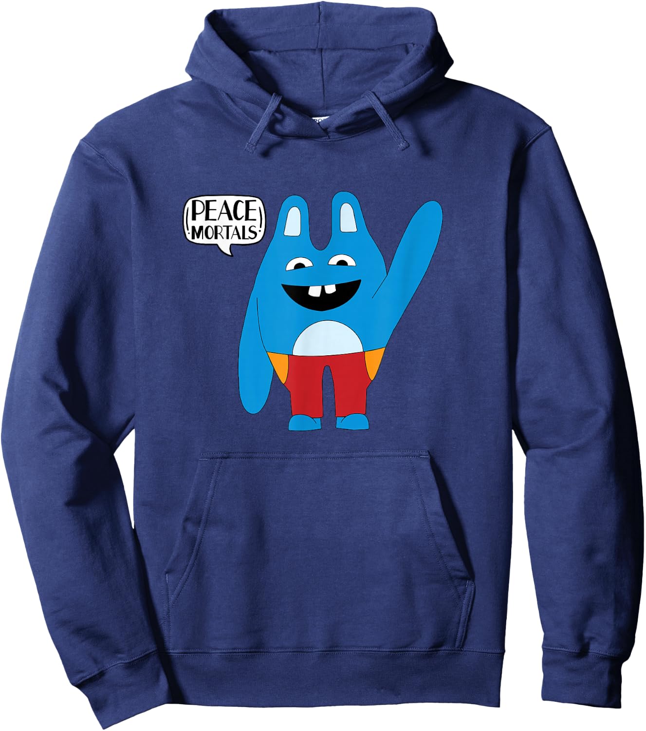 Bingo Bronson Peace Mortals Funny Blue Mascot Animal Hoodie - Hoodie | Navy