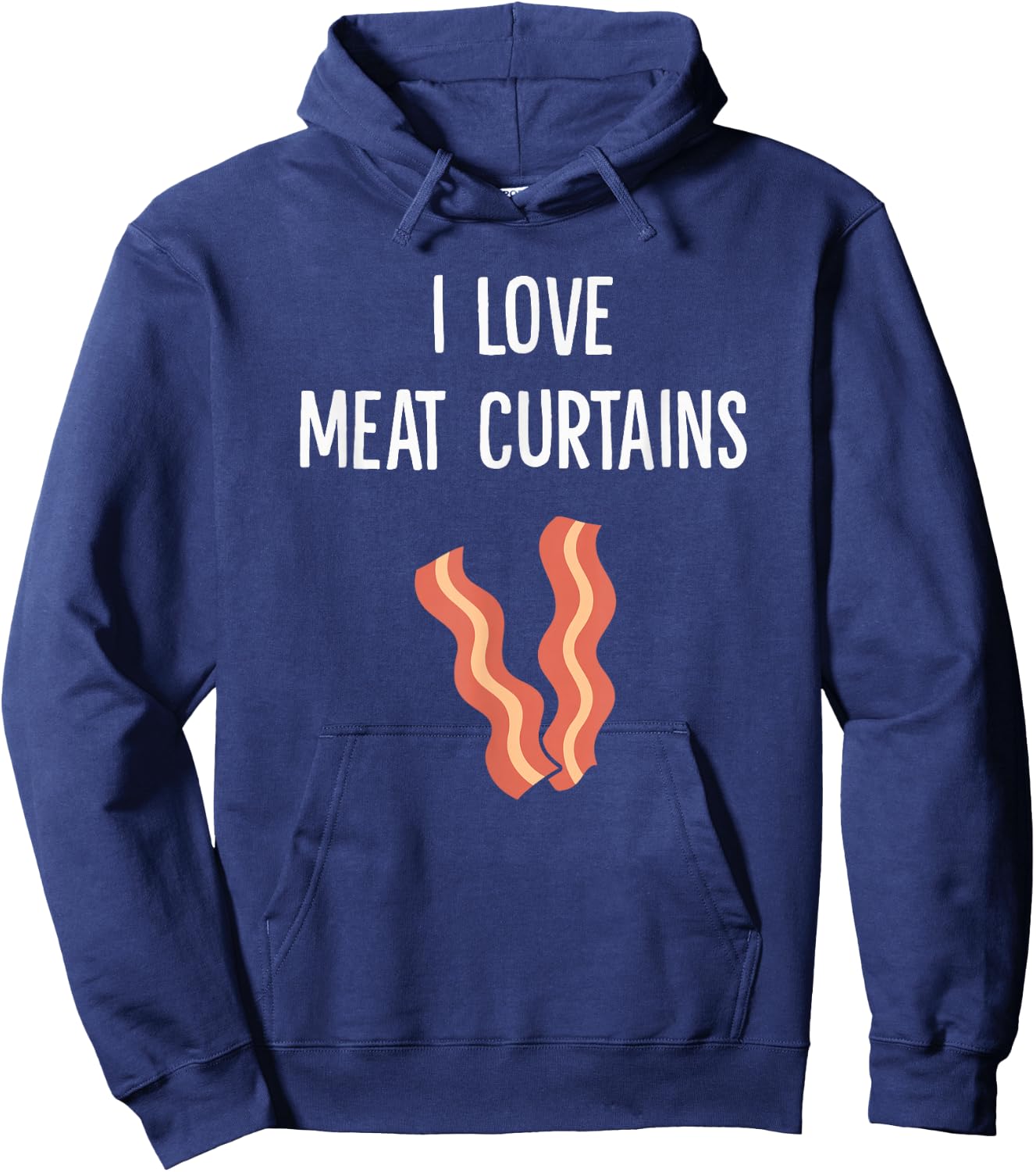 I Love Meat Curtains Hoodie - Hoodie | Navy