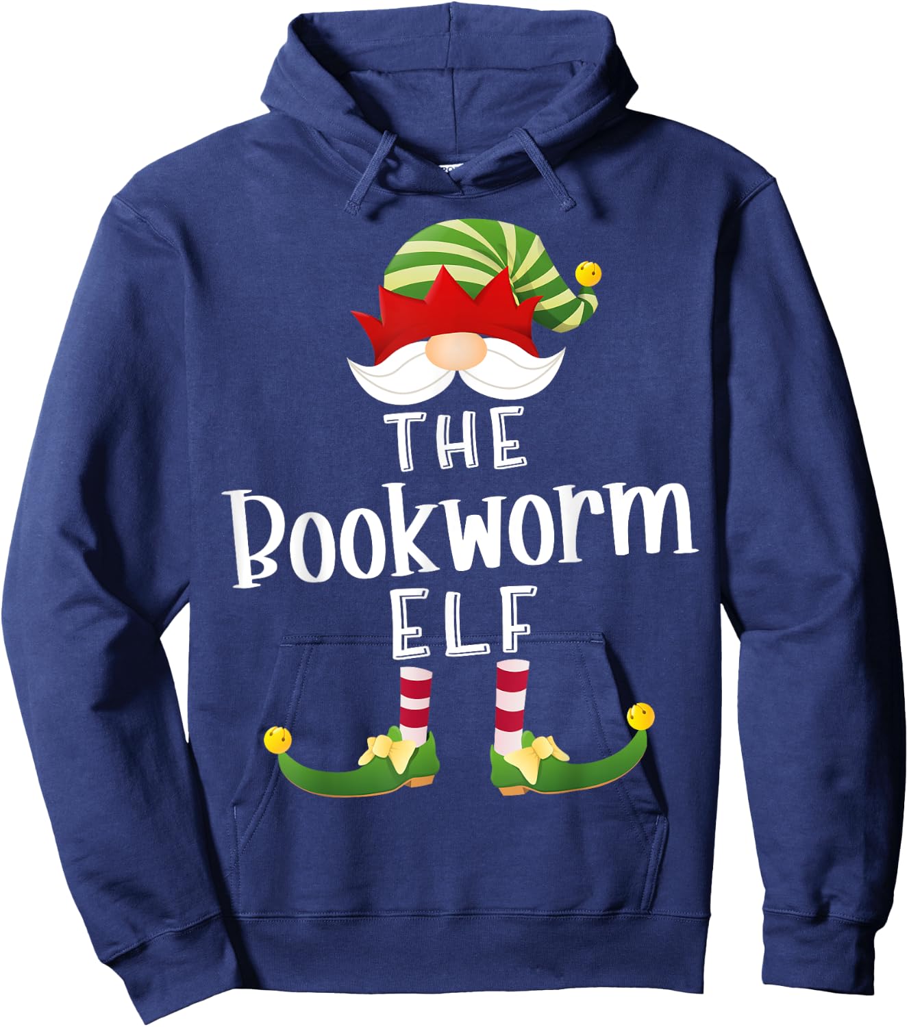 Bookworm Elf Group Christmas Funny Pajama Party Hoodie - Hoodie | Navy