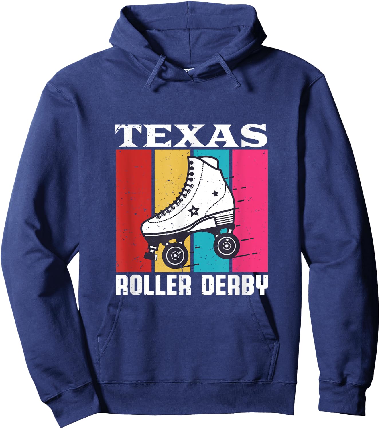 Vintage Retro Texas Roller Derby Women Roller Skating Hoodie - Hoodie | Navy