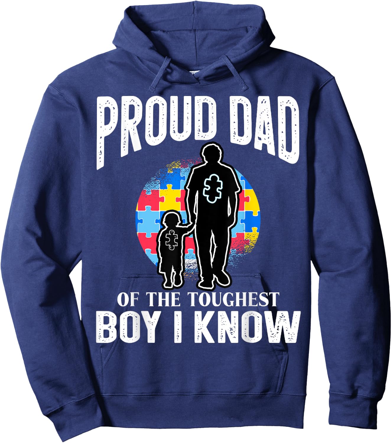 Autism Awareness for Proud Dad Support Autistic Kids Hoodie - Hoodie | Navy