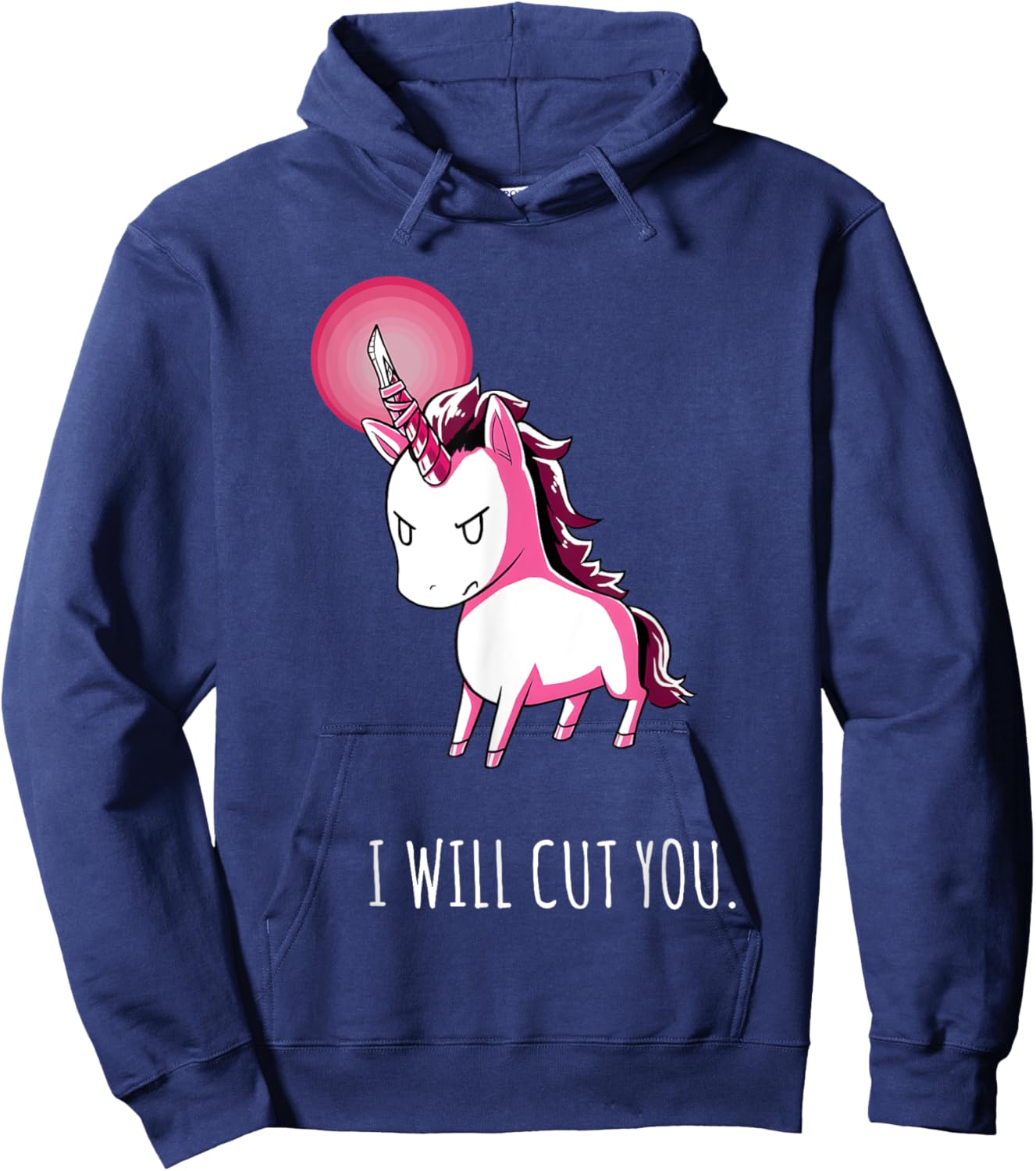 I Will Cut You Stabby Unicorn Funny Hoodie - Hoodie | Navy