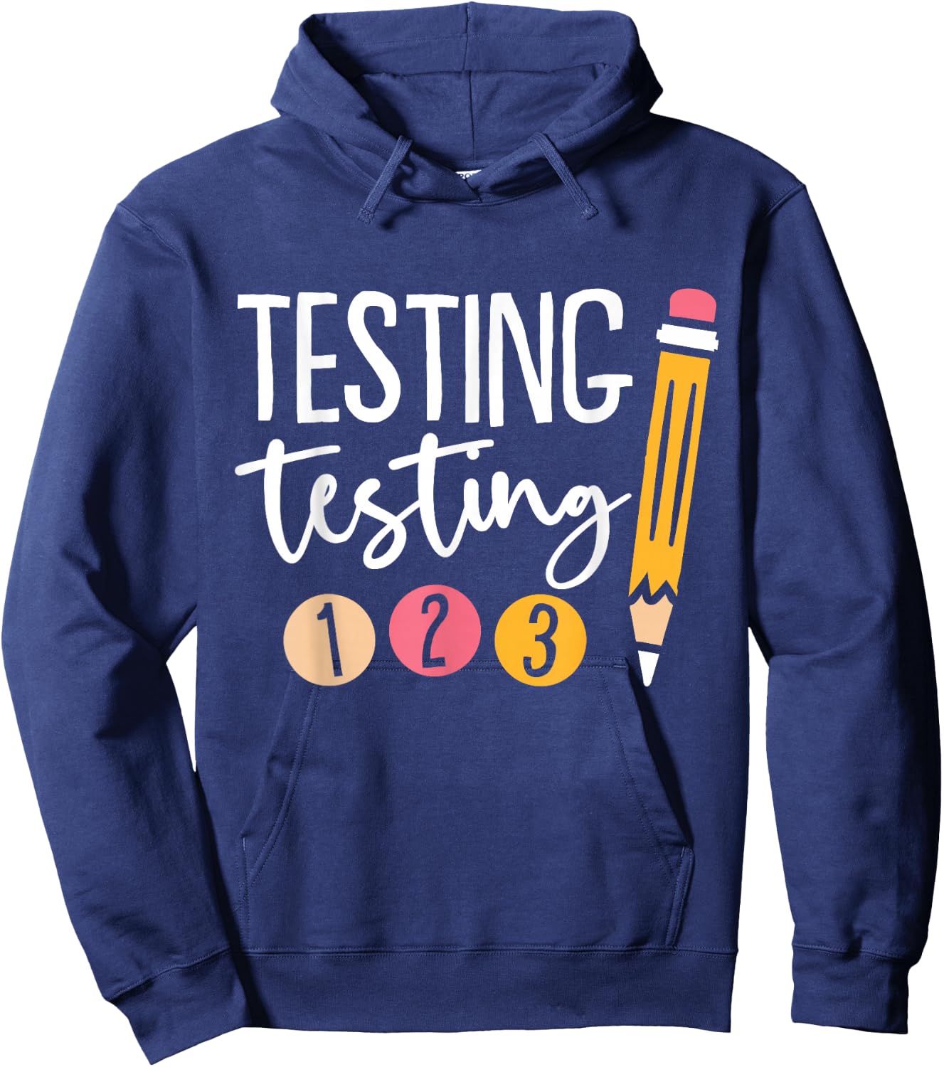 Testing Testing 123 Cute Test Day Small Hoodie - Hoodie | Navy