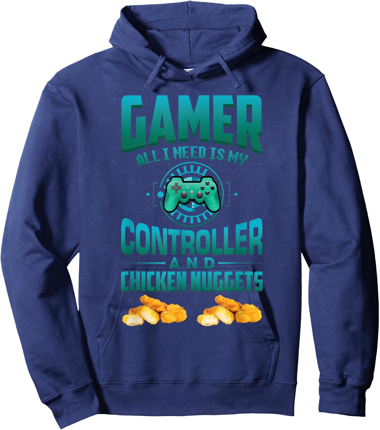 Gamer for Kids Adults Video games Chicken nuggets Hoodie - Hoodie | Navy