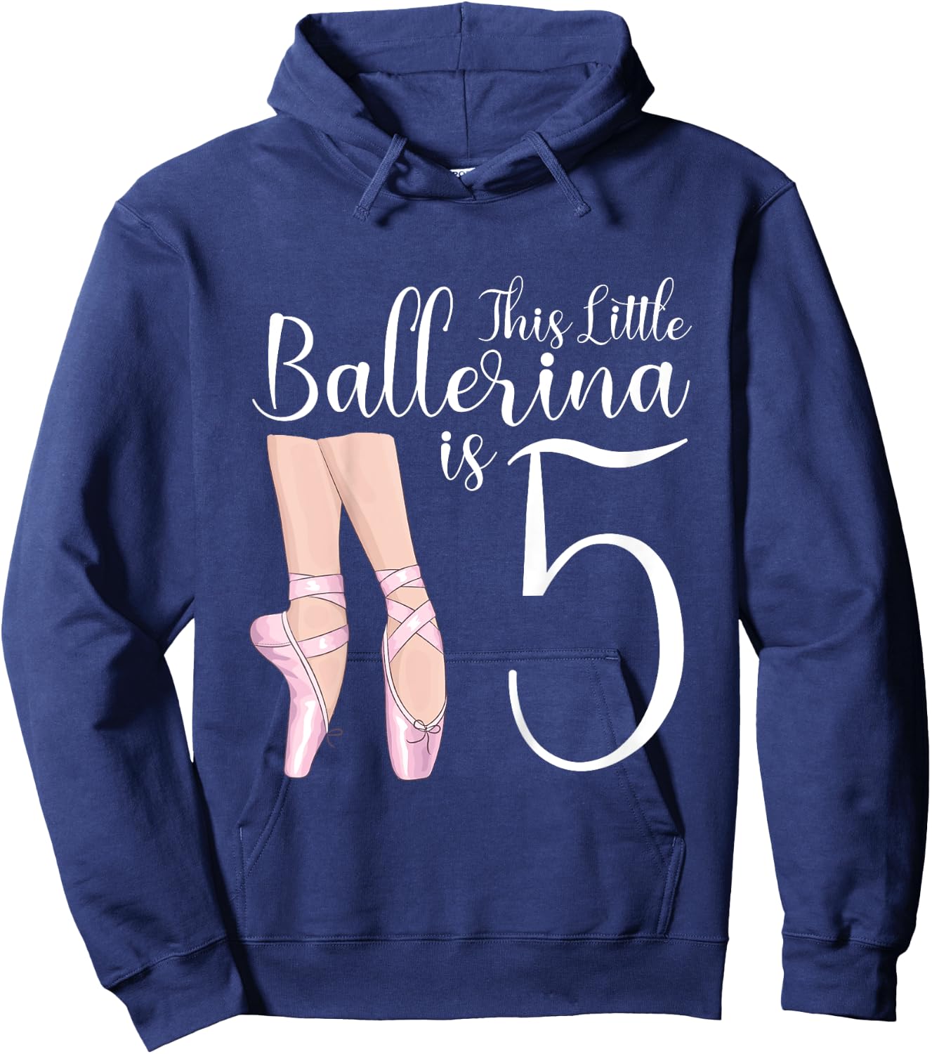 5 Year Old Ballerina Birthday Party Dance Ballet 5th Gift Hoodie - Hoodie | Navy