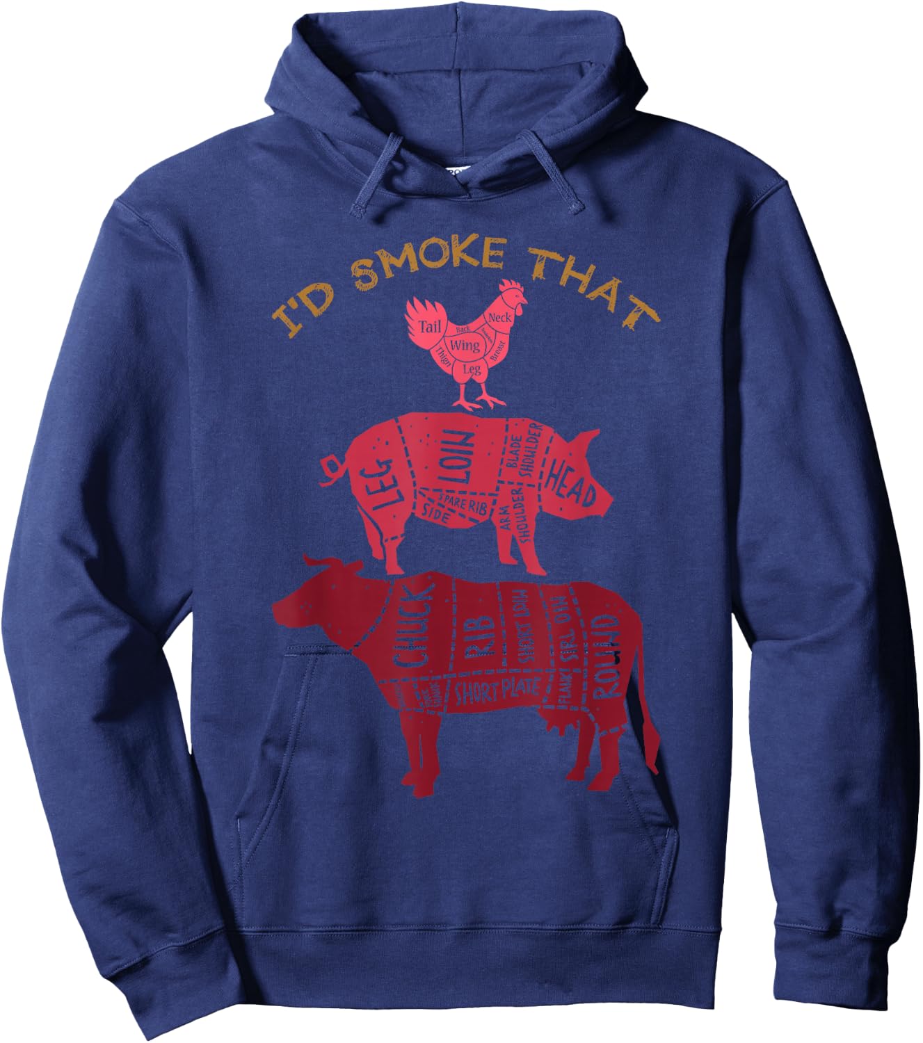 Id Smoke That Barbecue Hoodie - Hoodie | Navy