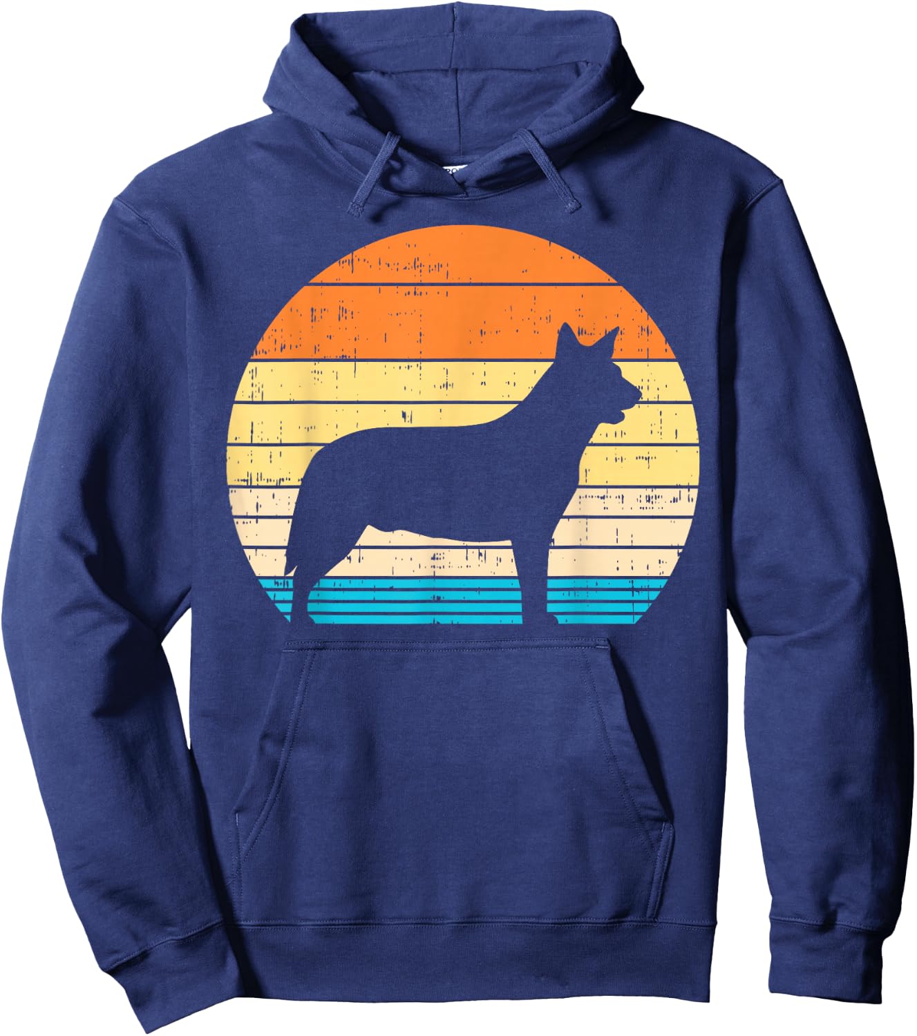 Heeler Australian Cattle Dog Retro Blue Red Animal Pet Gift Hoodie - Hoodie | Navy