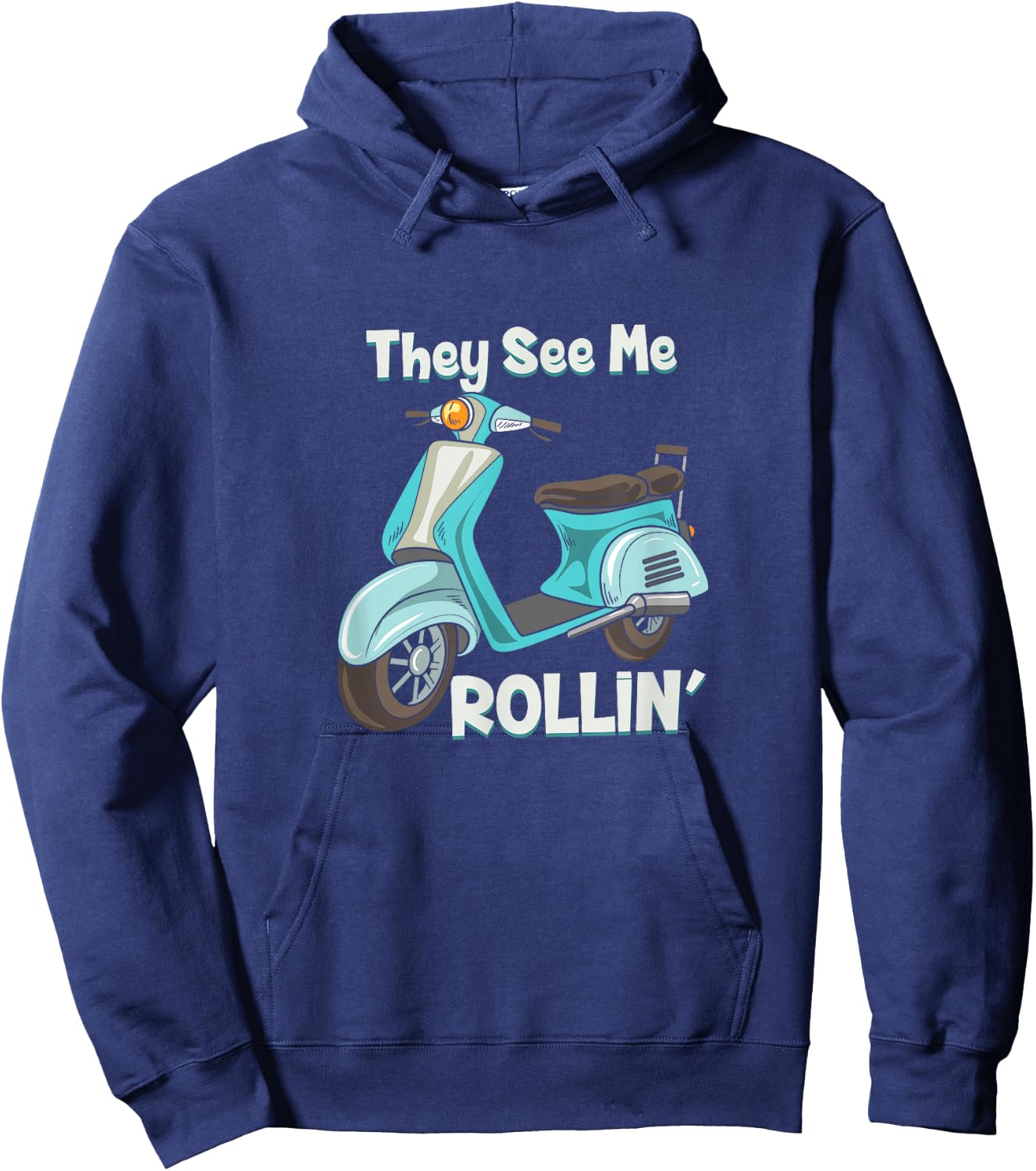 They See Me Rollin' - Funny Cute Moped Hoodie - Hoodie | Navy