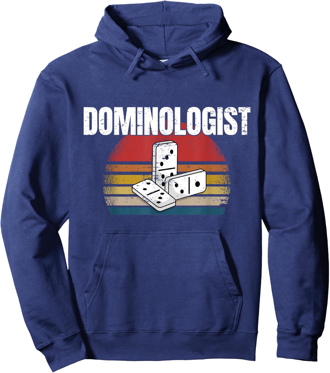 Retro Domino Player Dominoes Game Dominologist Funny Saying Hoodie - Hoodie | Navy