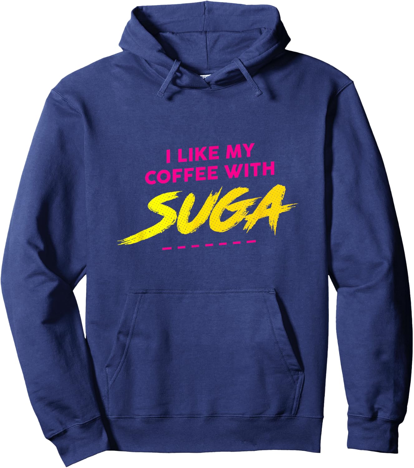 I Like My Coffee With Suga Graphic Hoodie - Hoodie | Navy