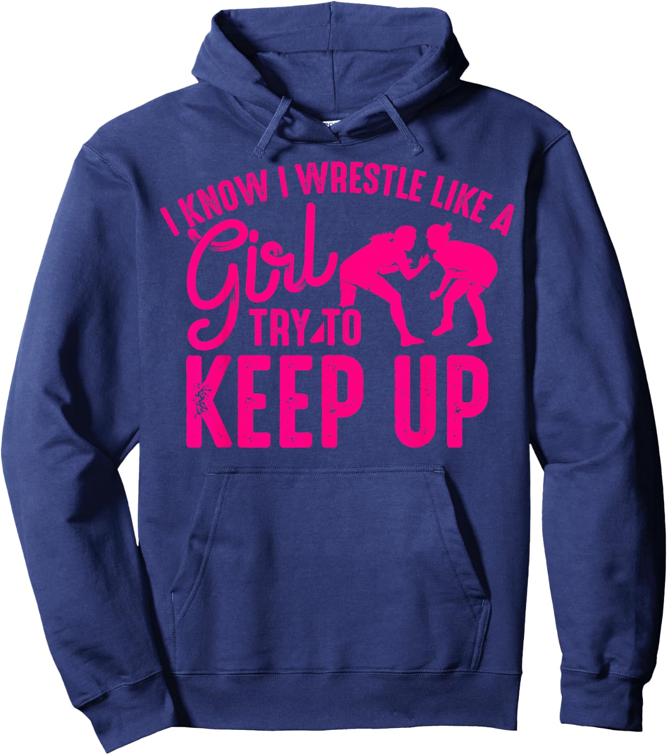 Funny Girl Wrestler Gift Cool Female Wrestling Lover Athlete Hoodie - Hoodie | Navy