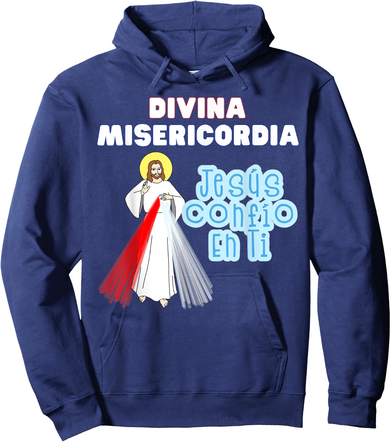 Jesús Confío En Ti Divine Mercy Spanish Catholic Kids Hoodie - Hoodie | Navy