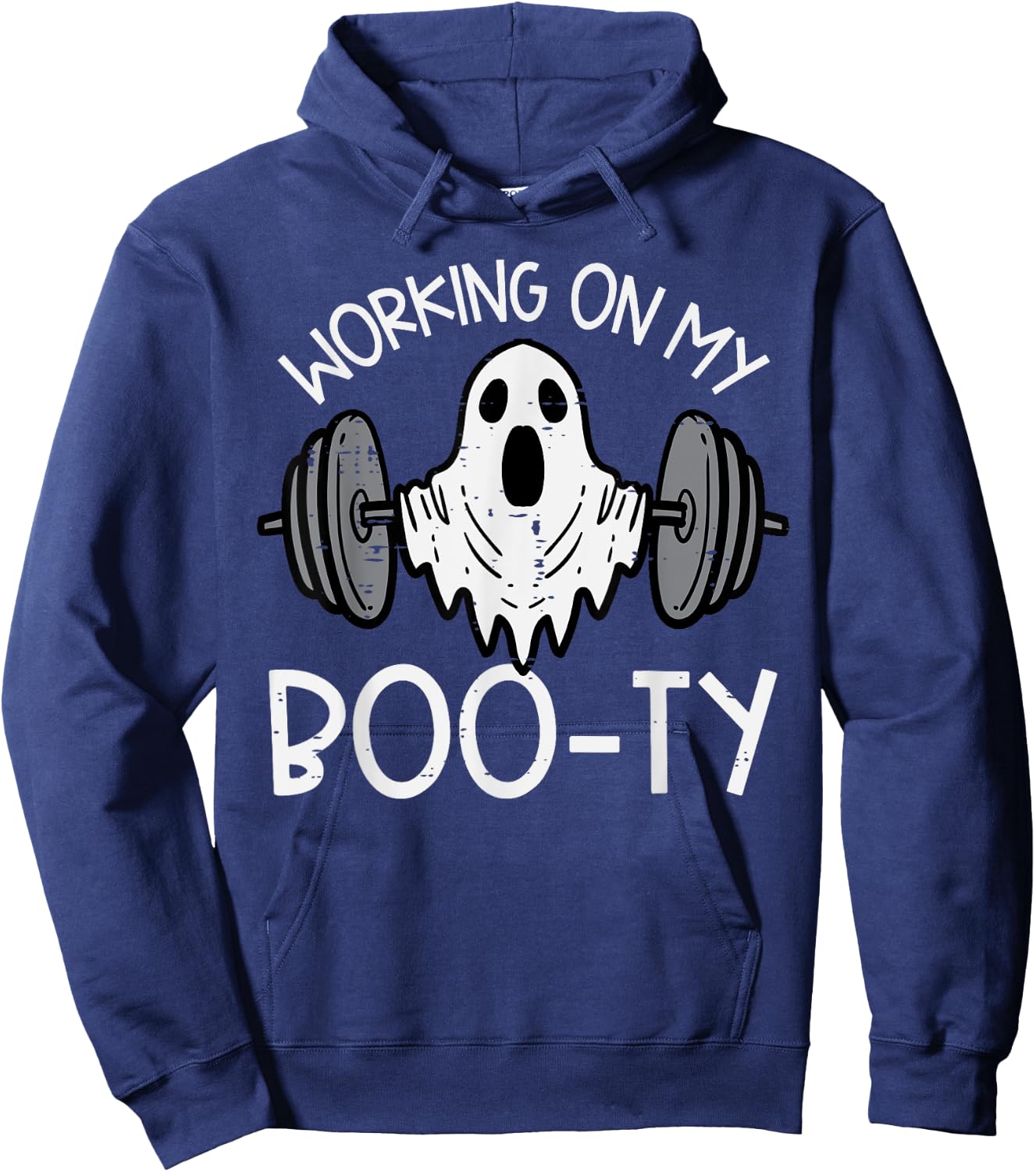 Halloween Ghost Working Booty Funny Gym Costume Men Women Hoodie - Hoodie | Navy