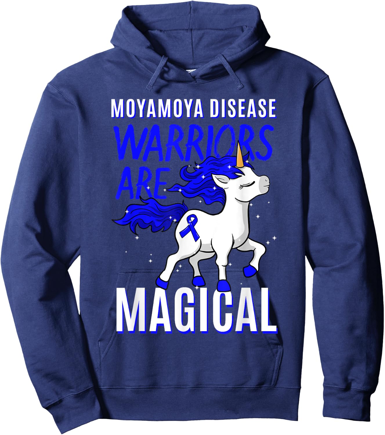 Moyamoya Disease Warrior Disorder Blood Vessel Unicorn Hoodie - Hoodie | Navy