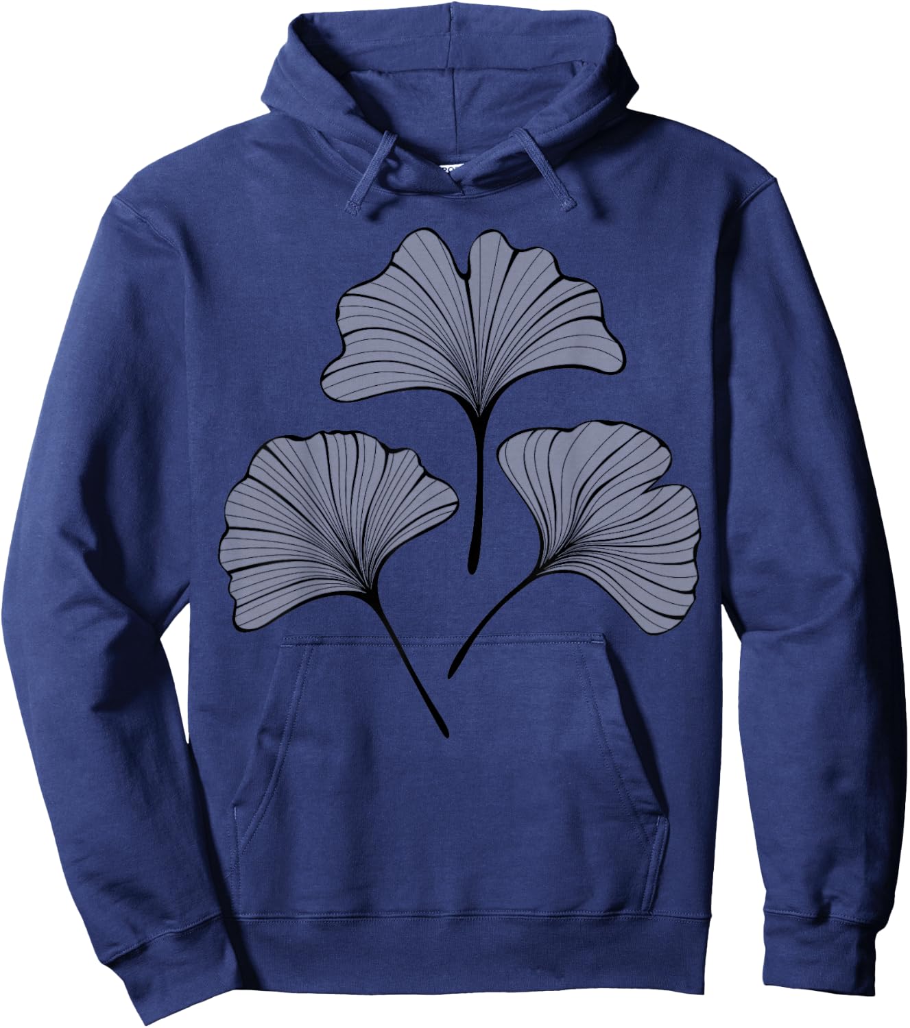 Leaves of Gingko Biloba Line Art Hoodie - Hoodie | Navy