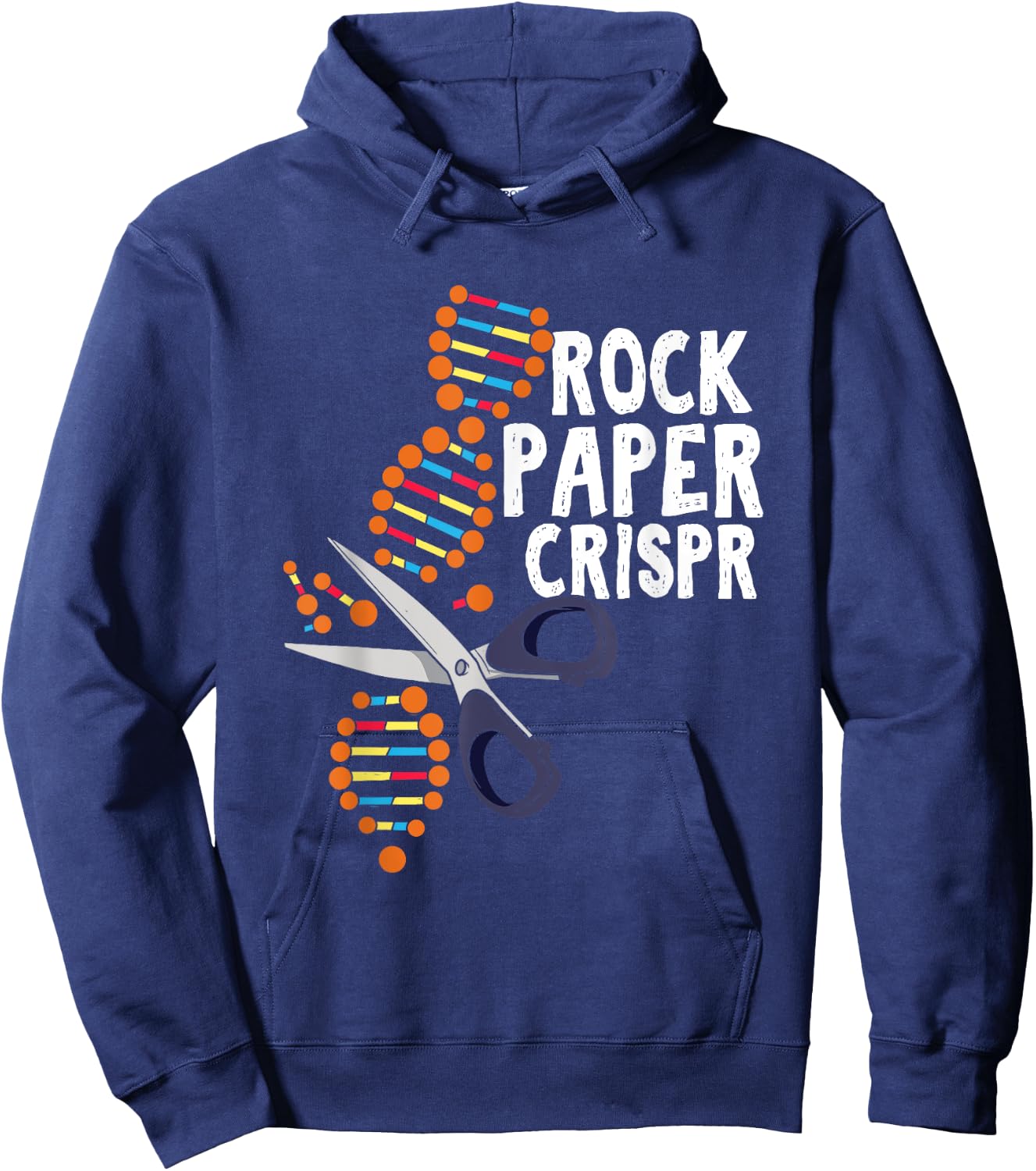 Rock Paper Crispr DNA Biologist Genetic Engineering Science Hoodie - Hoodie | Navy