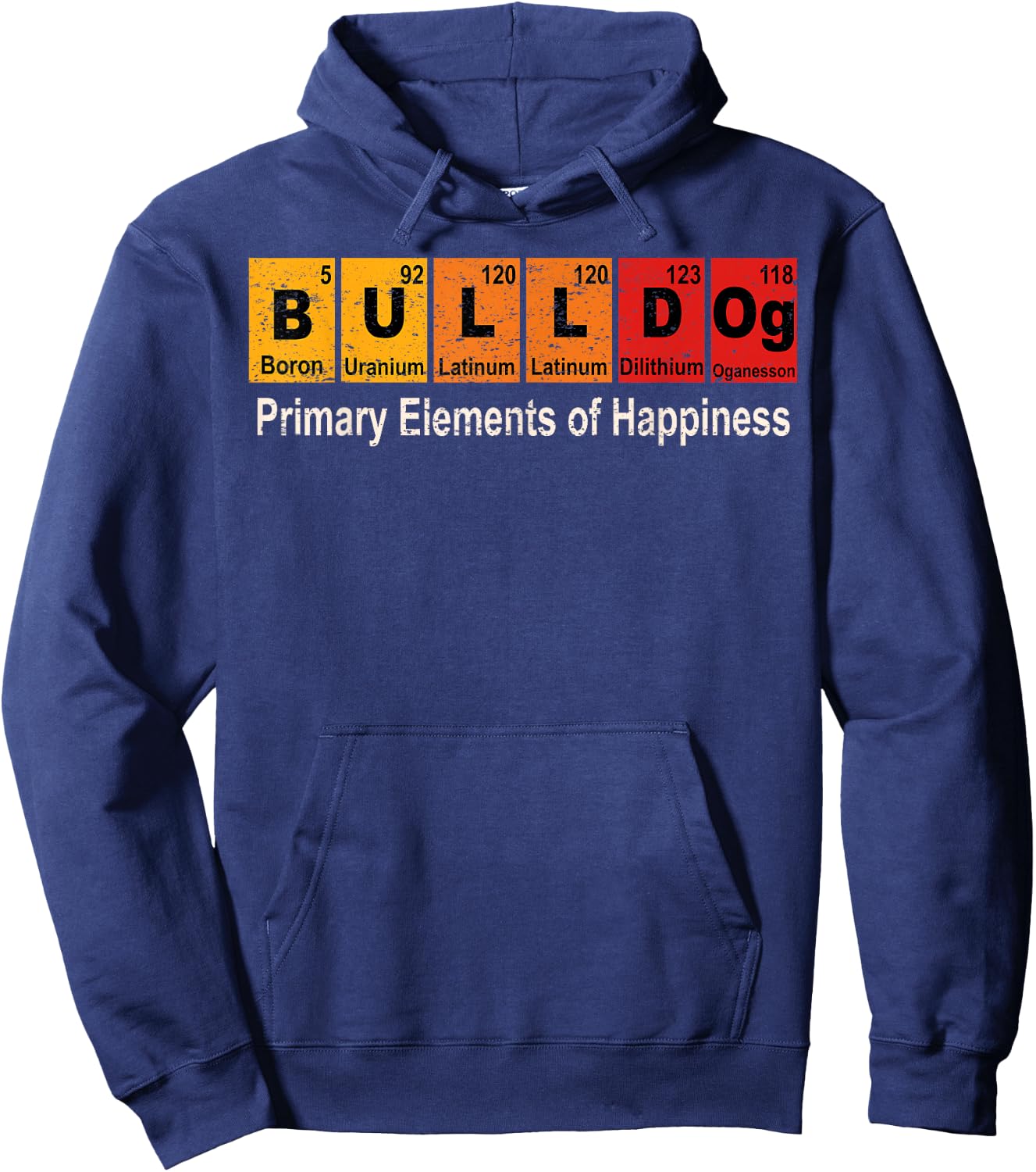Vintage Bulldog Science Teacher Funny Periodic Table Retro Hoodie - Hoodie | Navy