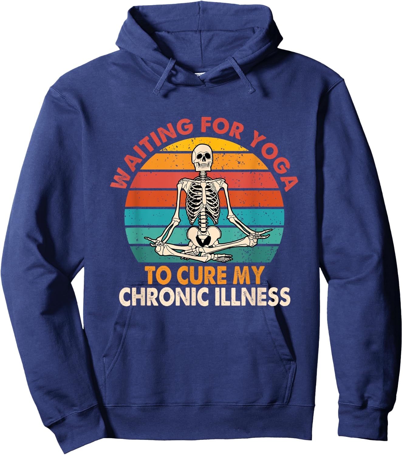 EDS Chronic Waiting For Yoga , -Adults, Black, Small, Short Sleeve, Classic Fit, Yoga Motivation Hoodie - Hoodie | Navy