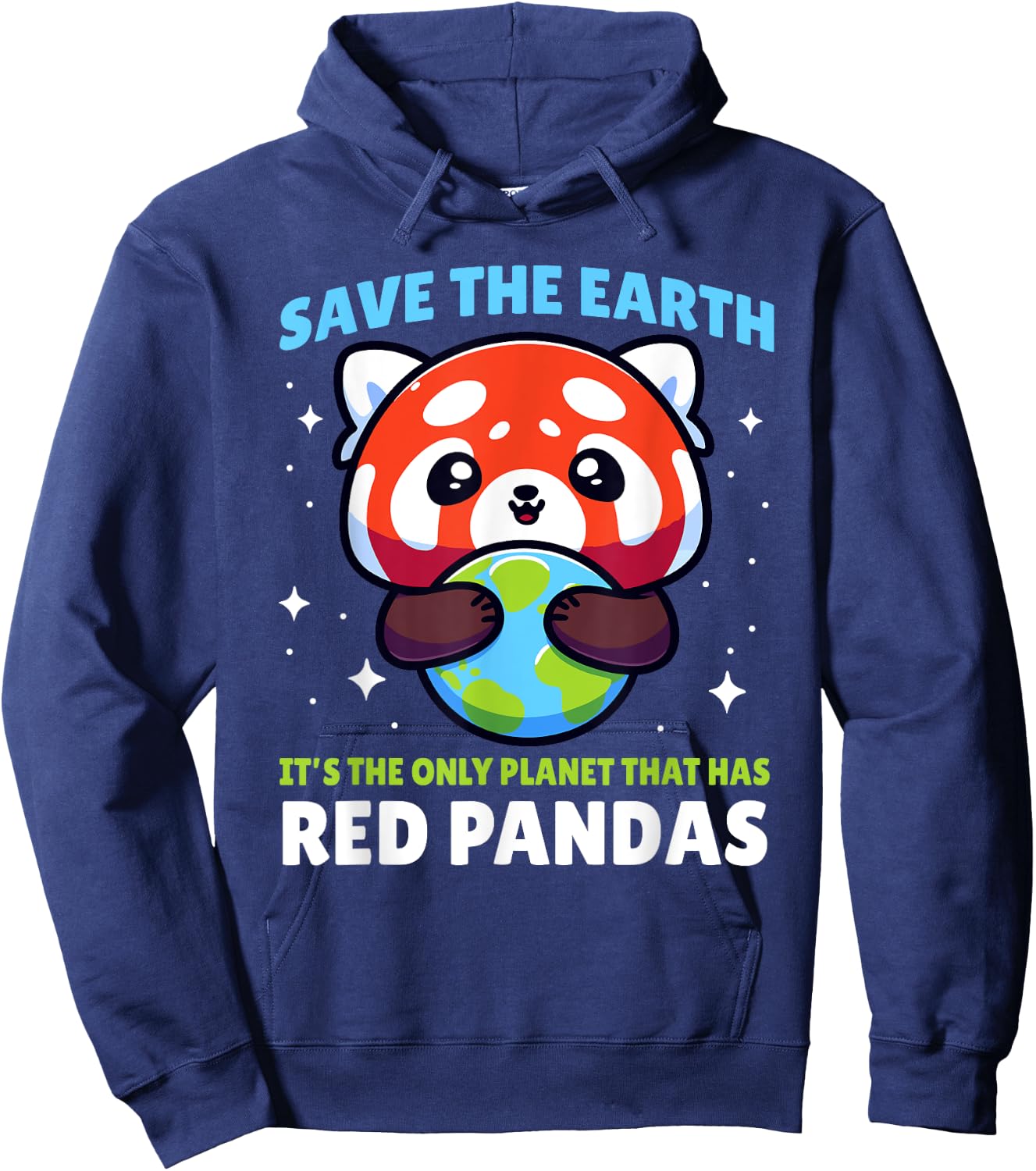 Save Earth Red Panda Design - Funny Animal Earth Day Hoodie - Hoodie | Navy