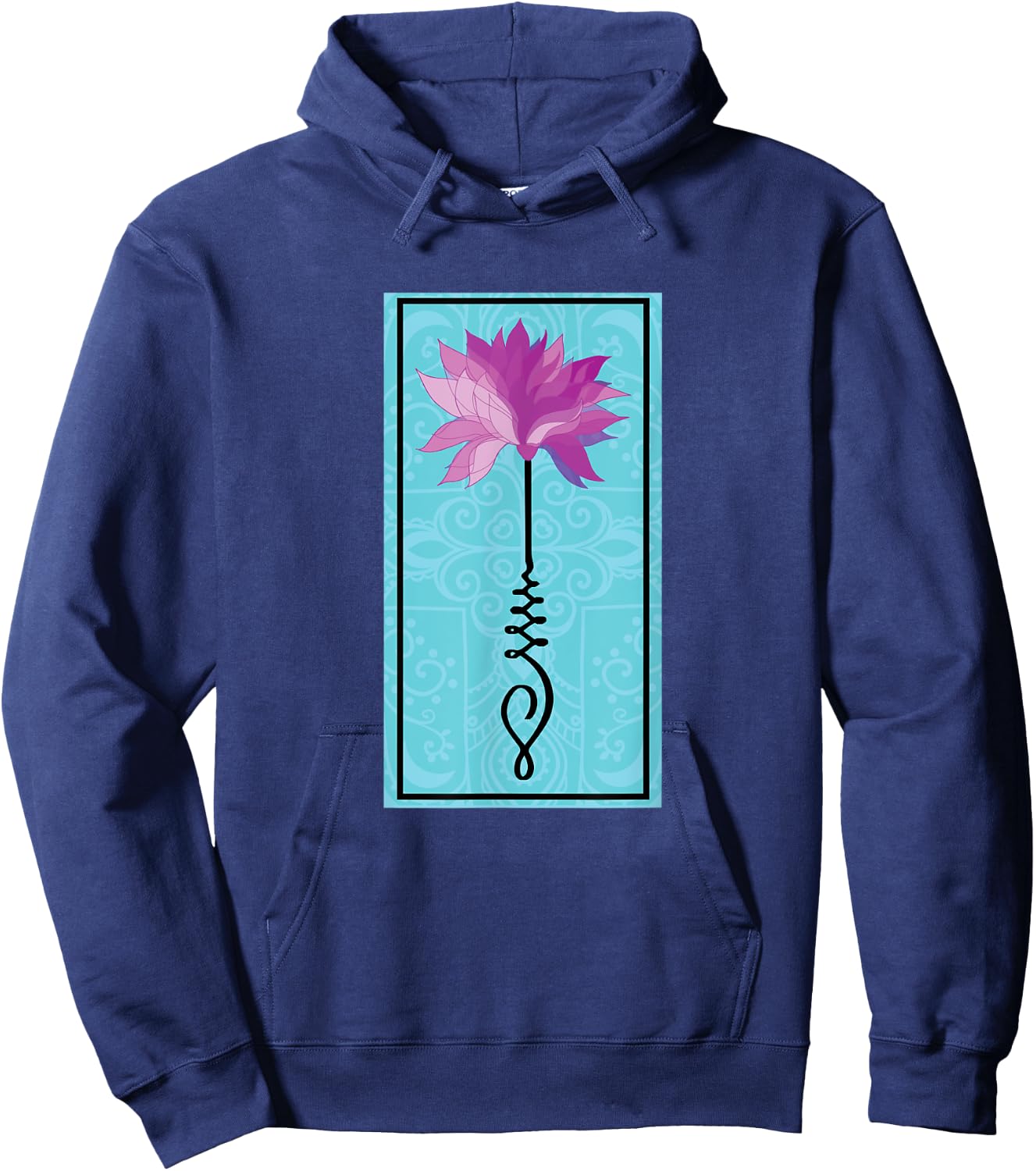 Mandala Unalome Lotus Flower Meditation Hoodie - Hoodie | Navy