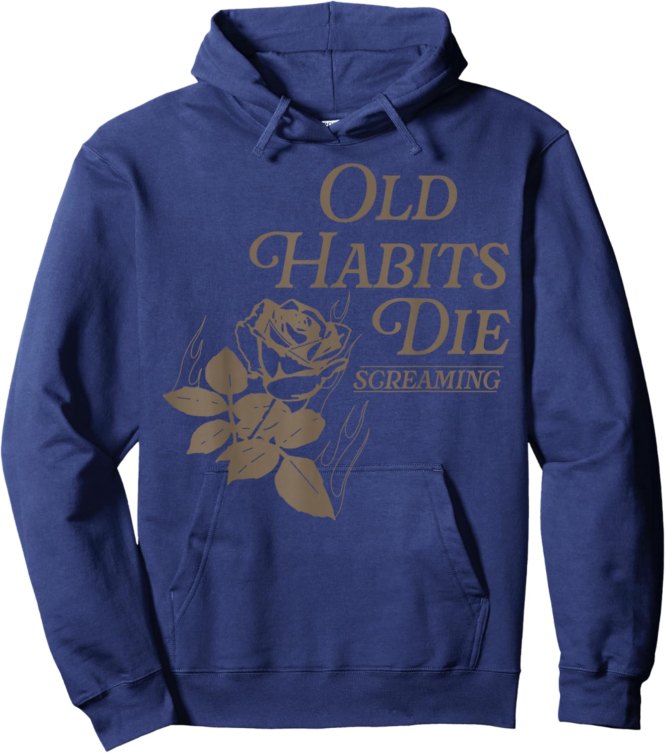 Old Habits Die Screaming , Small, Black Hoodie - Hoodie | Navy