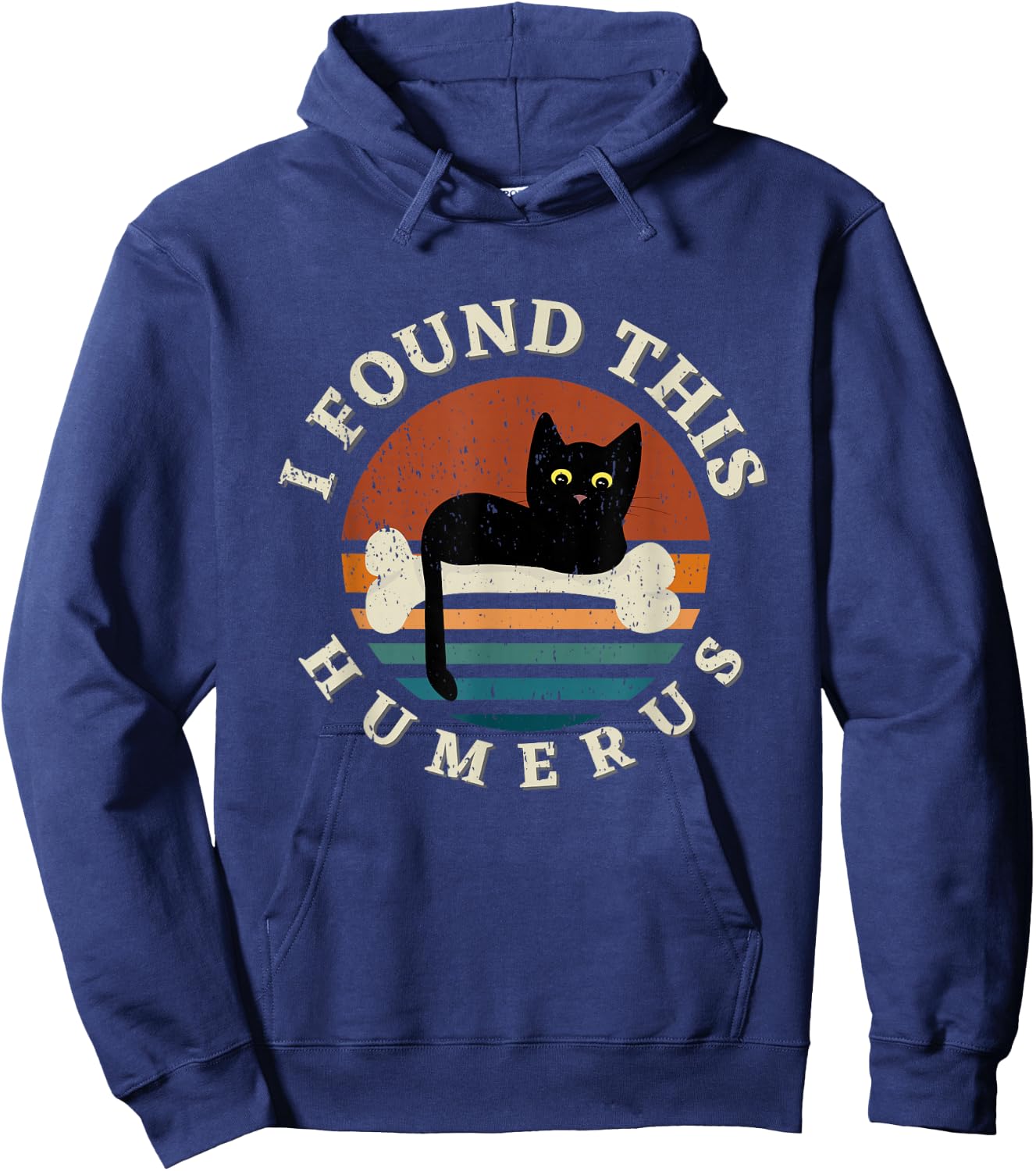 Vintage I Found This Humerus Cat Women - Pun Joke Hoodie - Hoodie | Navy