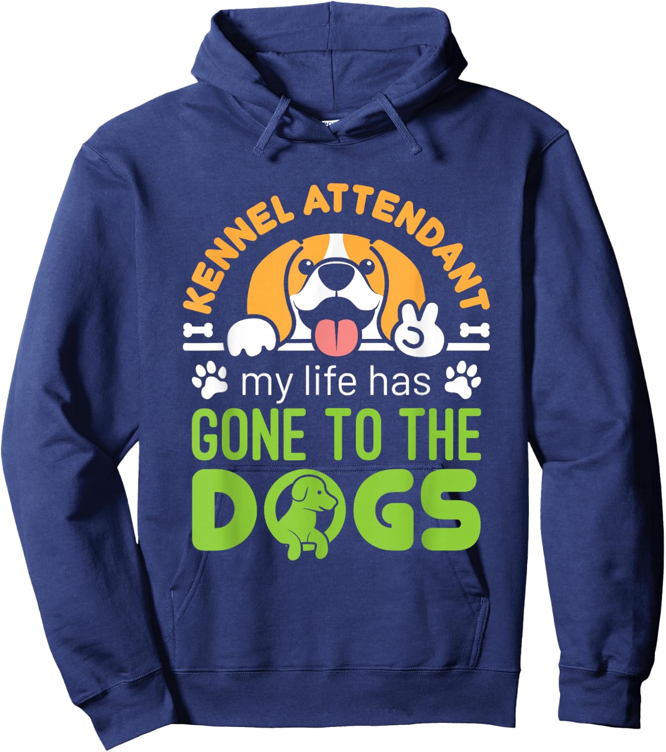 Kennel Attendant Funny Dog Saying Cute Boarding Boarder Hoodie - Hoodie | Navy