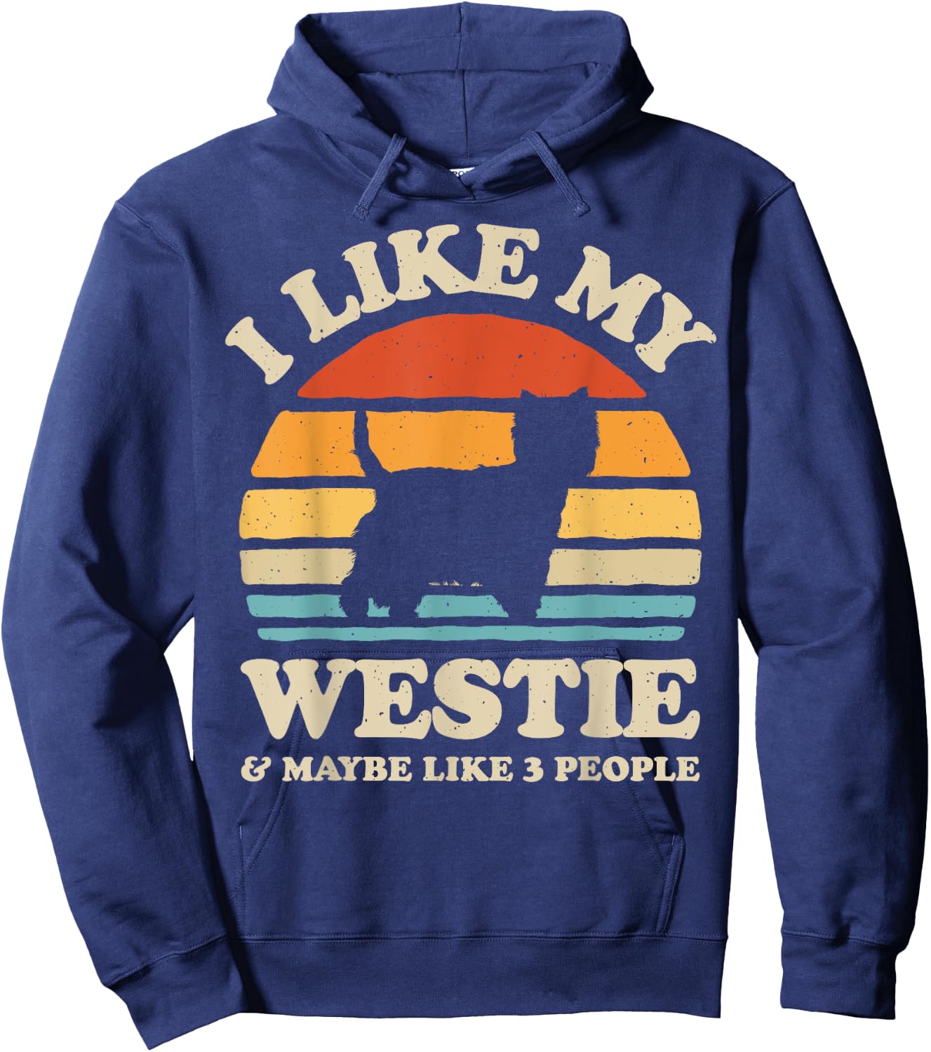 I Like My Westie West Highland White Terrier Dog Lover Retro Hoodie - Hoodie | Navy