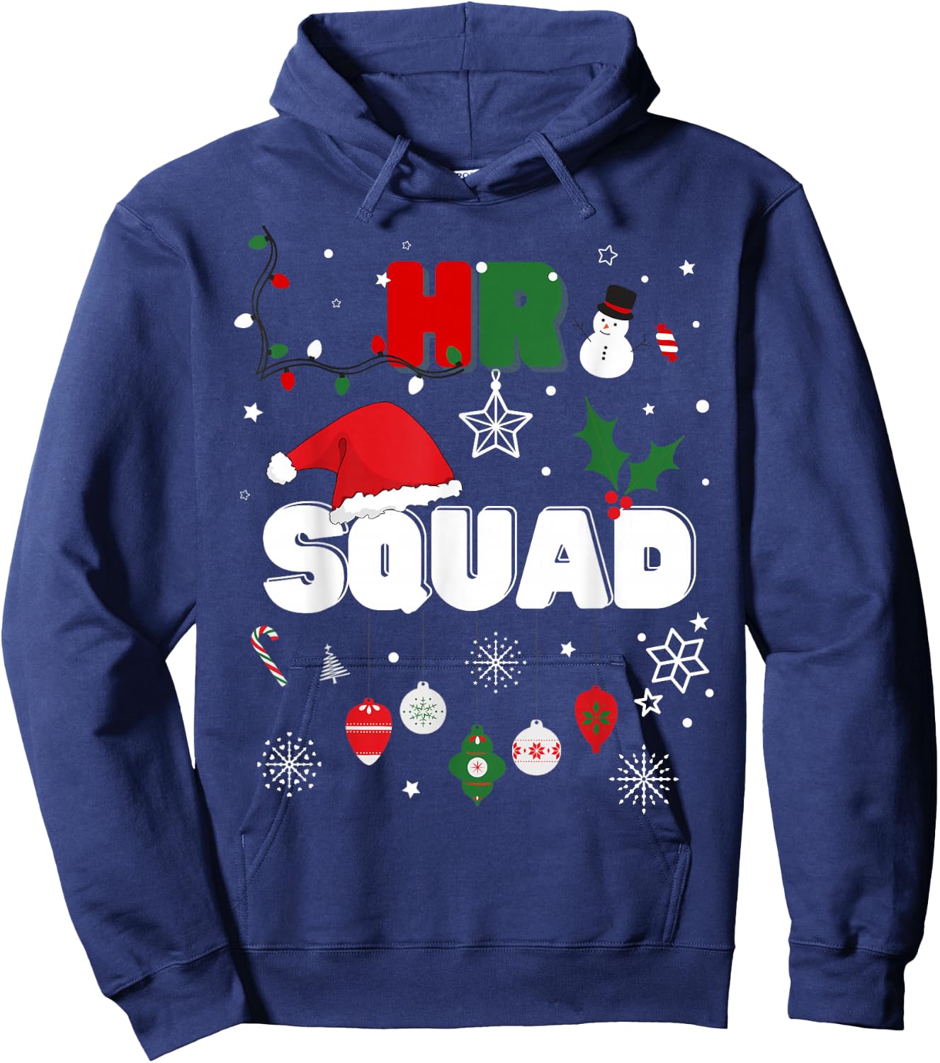 HR Squad Festive Christmas Human Resource Office Cute Hoodie - Hoodie | Navy