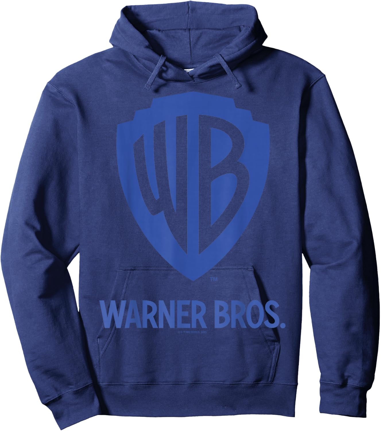 Warner Brothers WB Blue Logo Small Hoodie - Hoodie | Navy