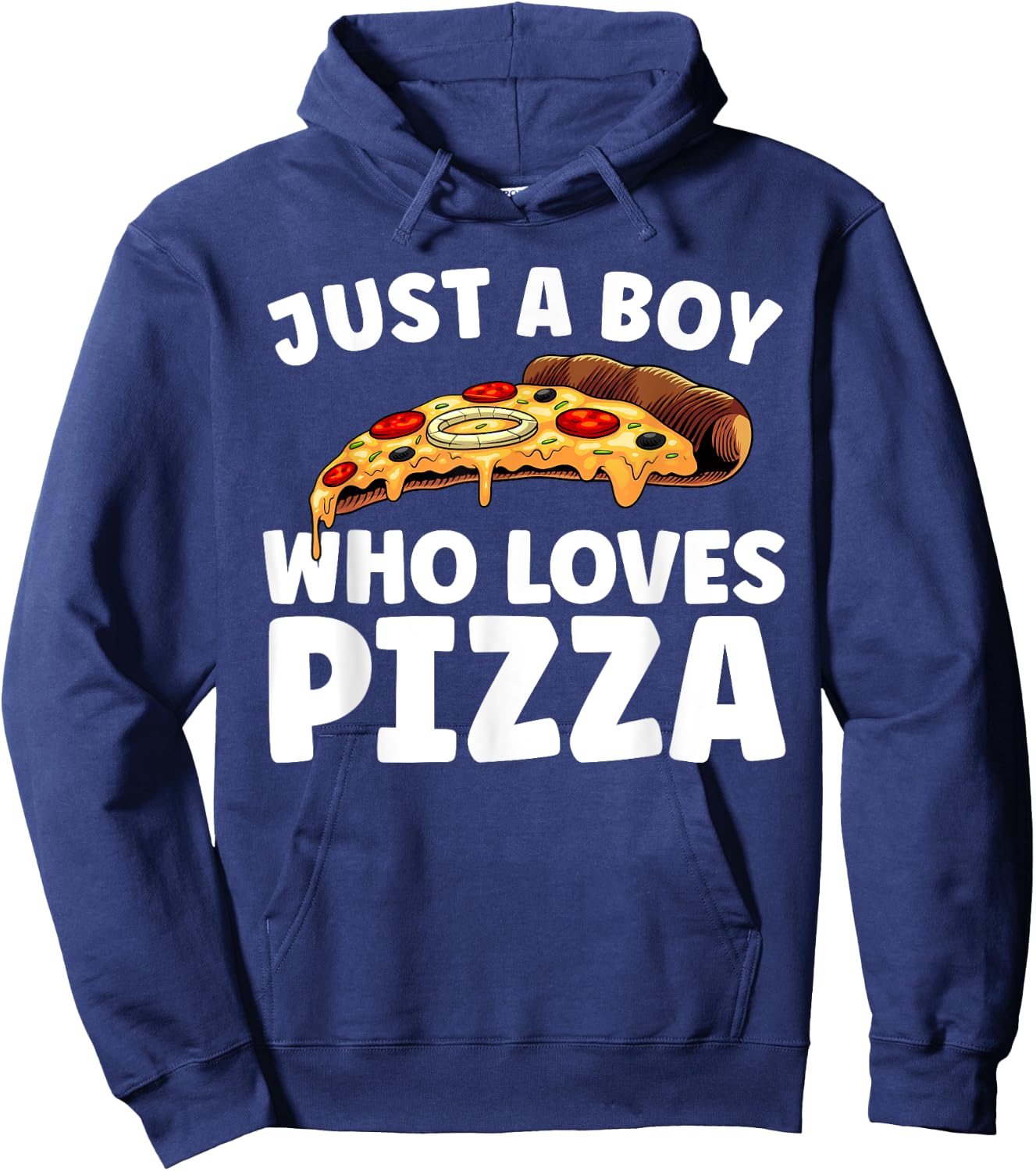 Cool Pizza Art Boys Italian Pizza Lover Novelty Hoodie - Hoodie | Navy