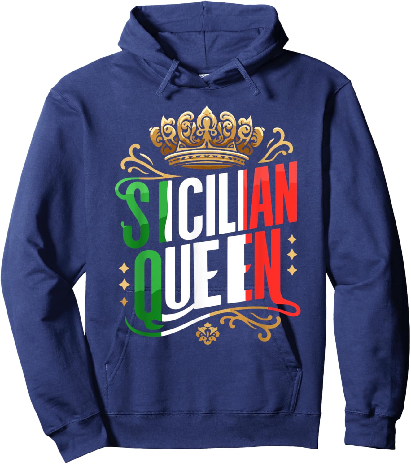 Sicilian Queen Sicily Italian Italy Girl Vacation Travel Hoodie - Hoodie | Navy