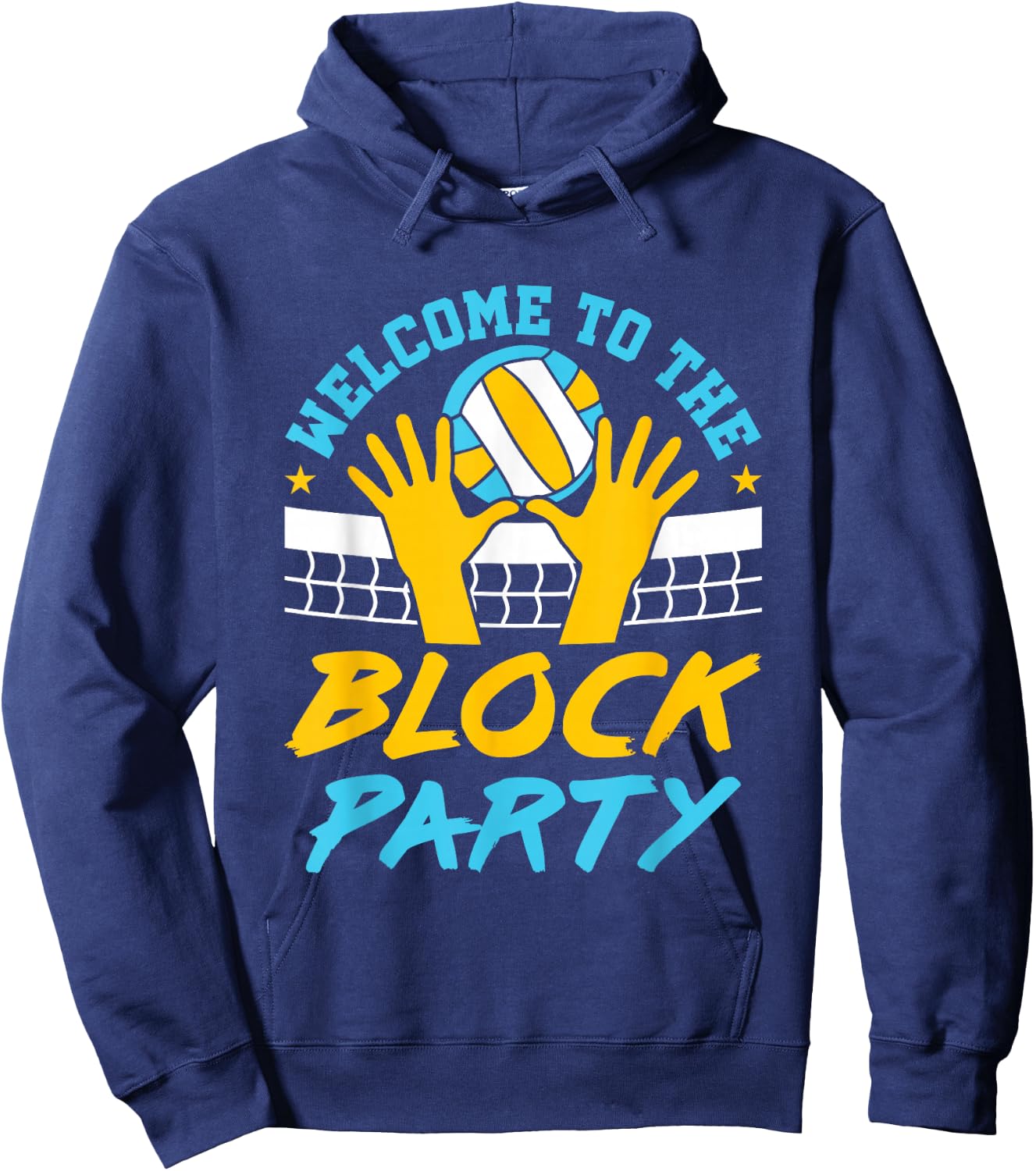 Volleyball Middle Blocker Teens Practice Block Party Saying Hoodie - Hoodie | Navy