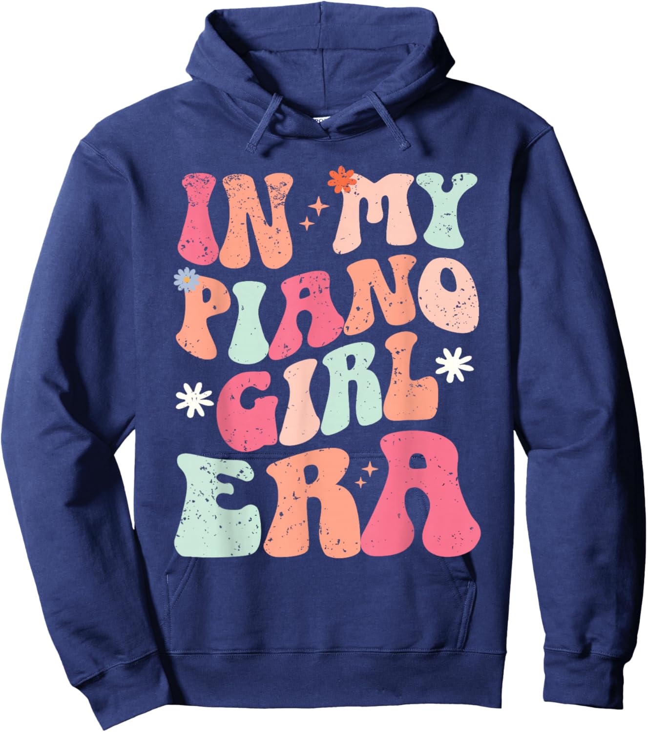 in My Piano Girl Era Groovy Pianist Player Keyboard Hoodie - Hoodie | Navy