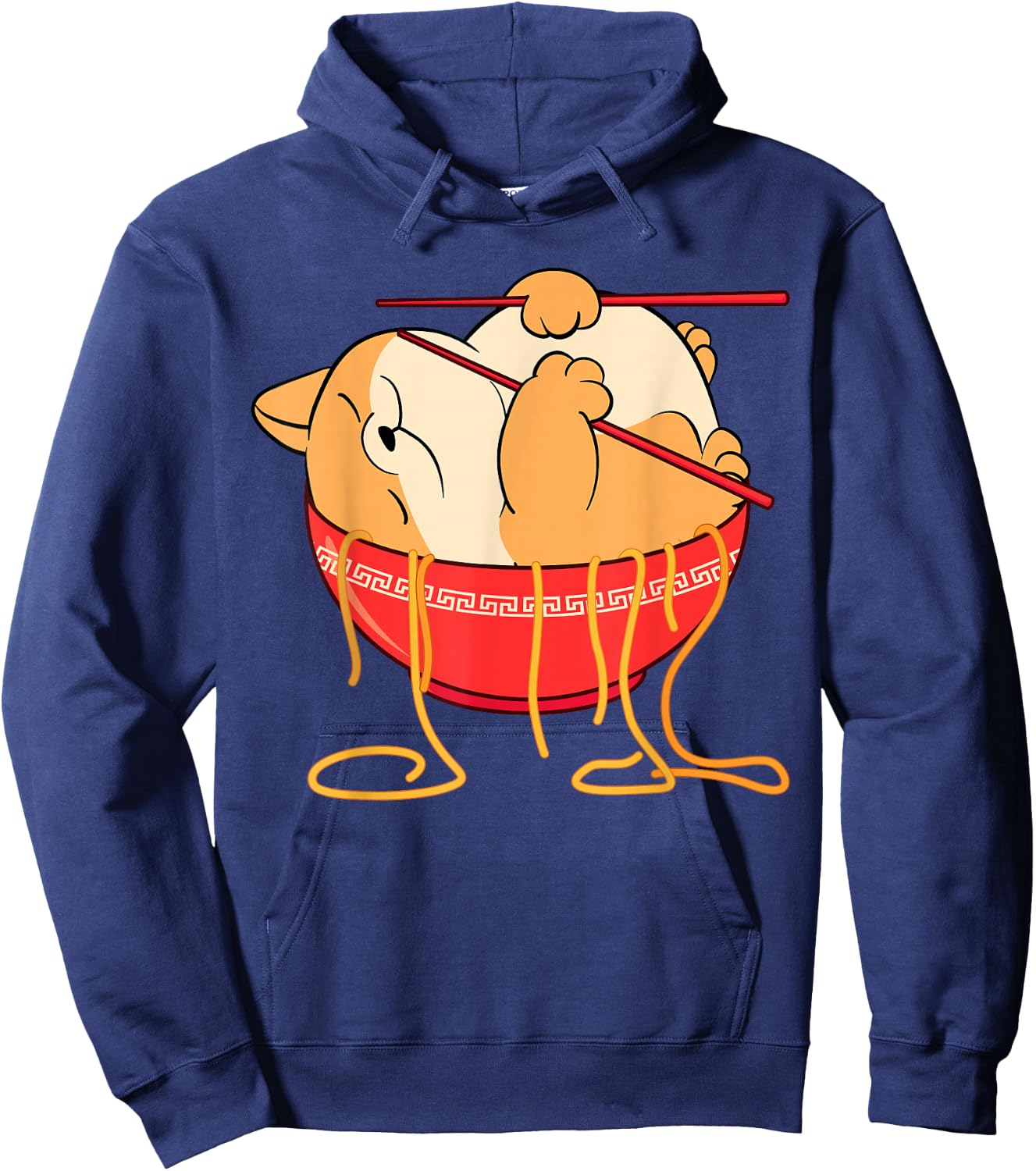 Funny Kawaii Neko Anime Cat Lover Japanese Ramen Noodles Hoodie - Hoodie | Navy
