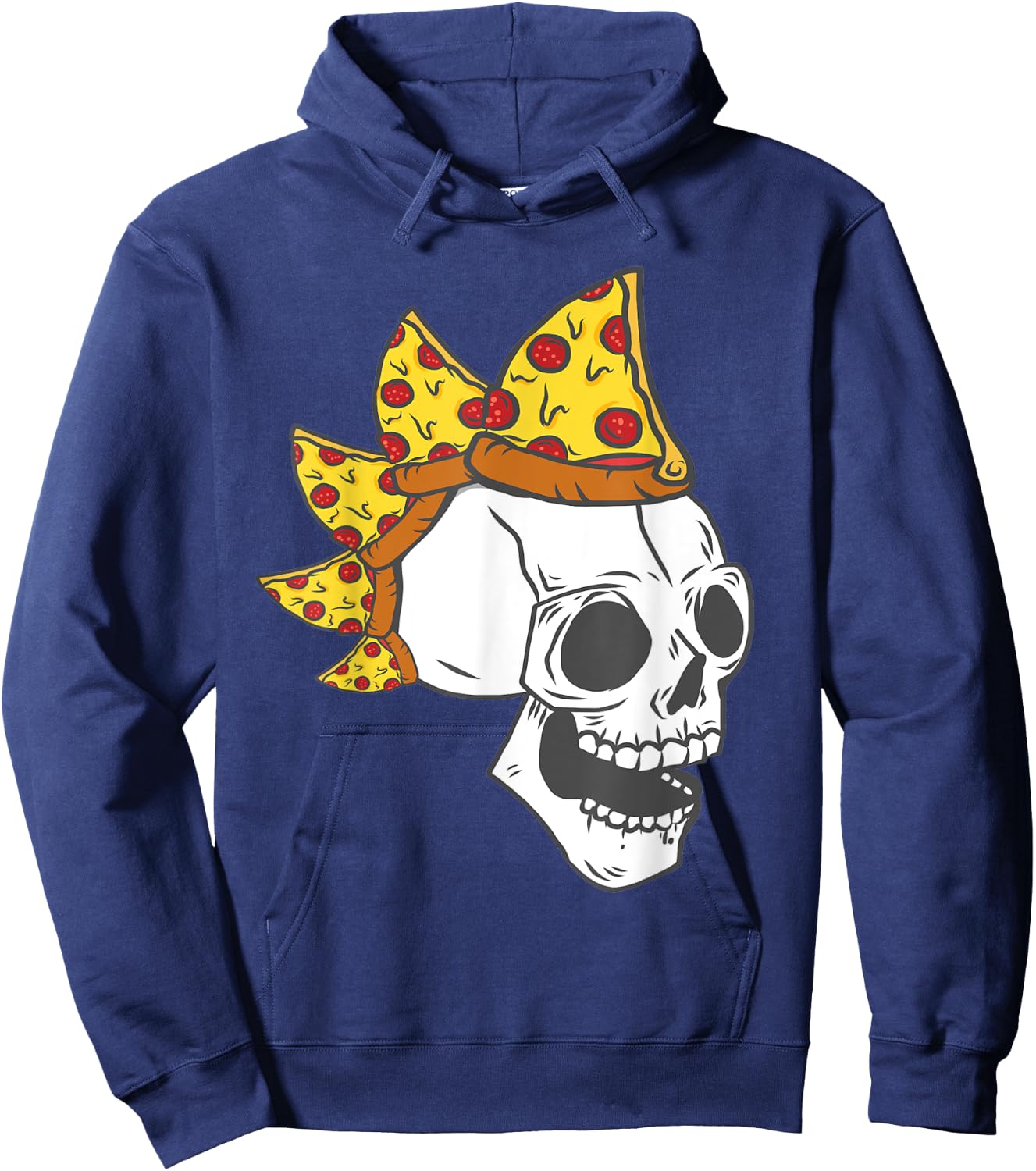 Pizza Mohawk Hair Rocker Skull Halloween Kids Costumes Gifts Hoodie - Hoodie | Navy