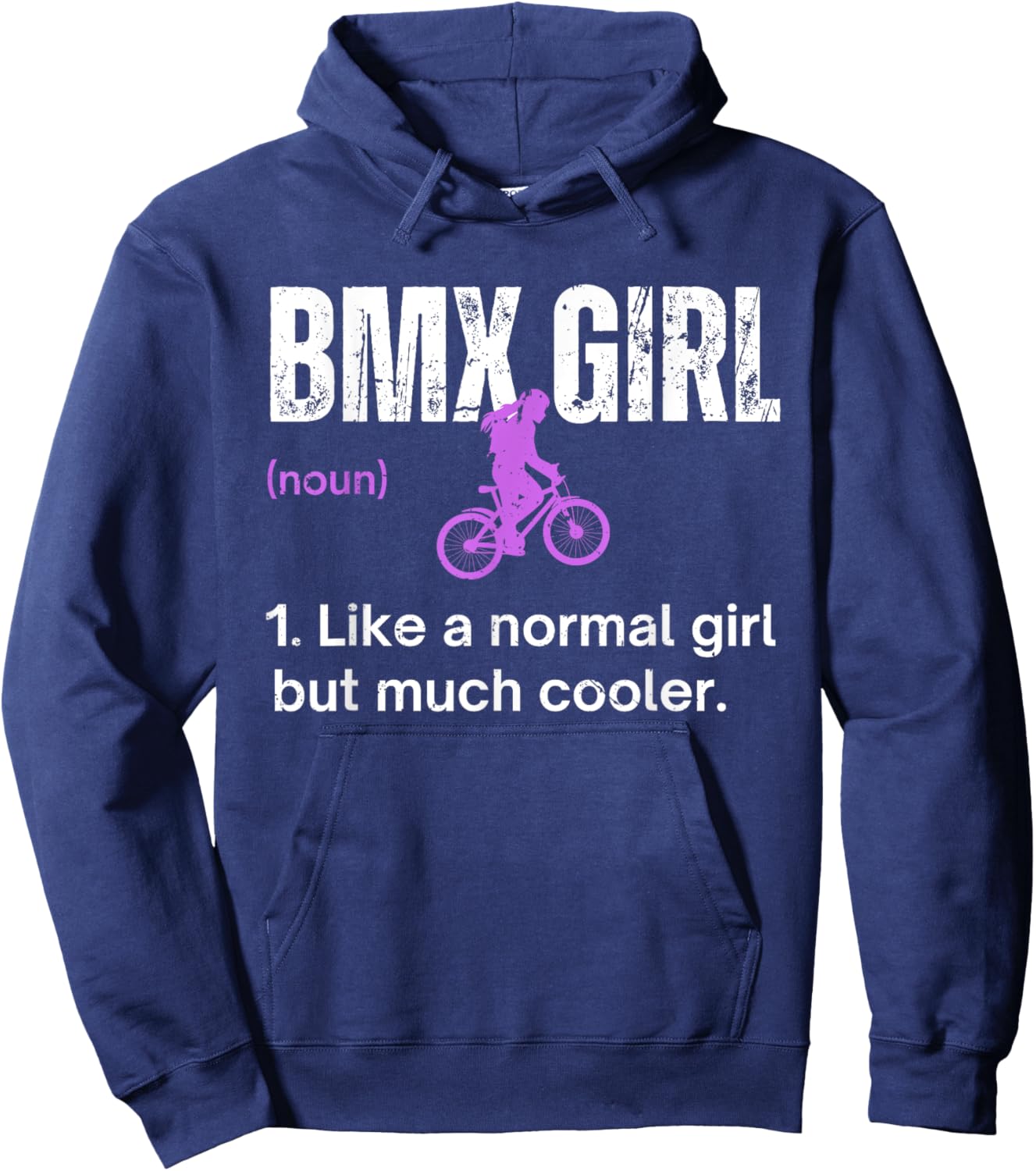 BMX Girl Definition Funny BMX Women Rider Cool Biking Girls Hoodie - Hoodie | Navy