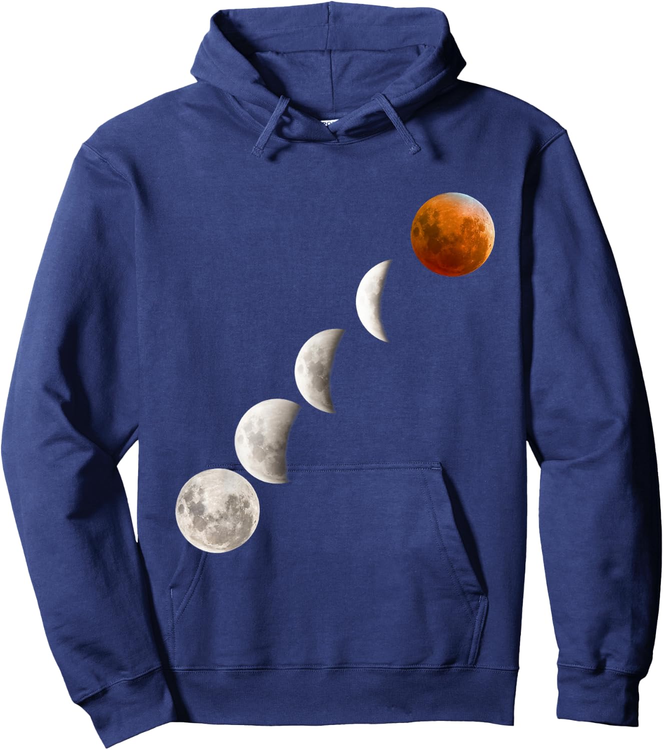 Super Full Lunar Eclipse Red Blood Moon 2019 & 2020 Cycle Hoodie - Hoodie | Navy