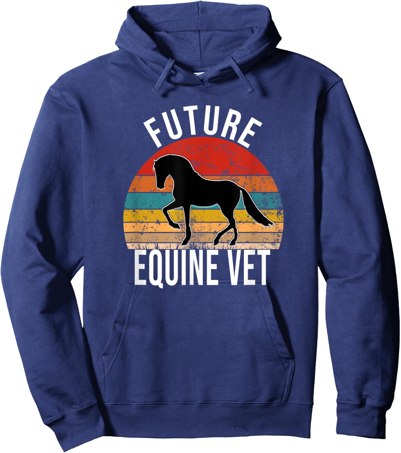 Future Equine Vet Vintage Horse Veterinarian Hoodie - Hoodie | Navy