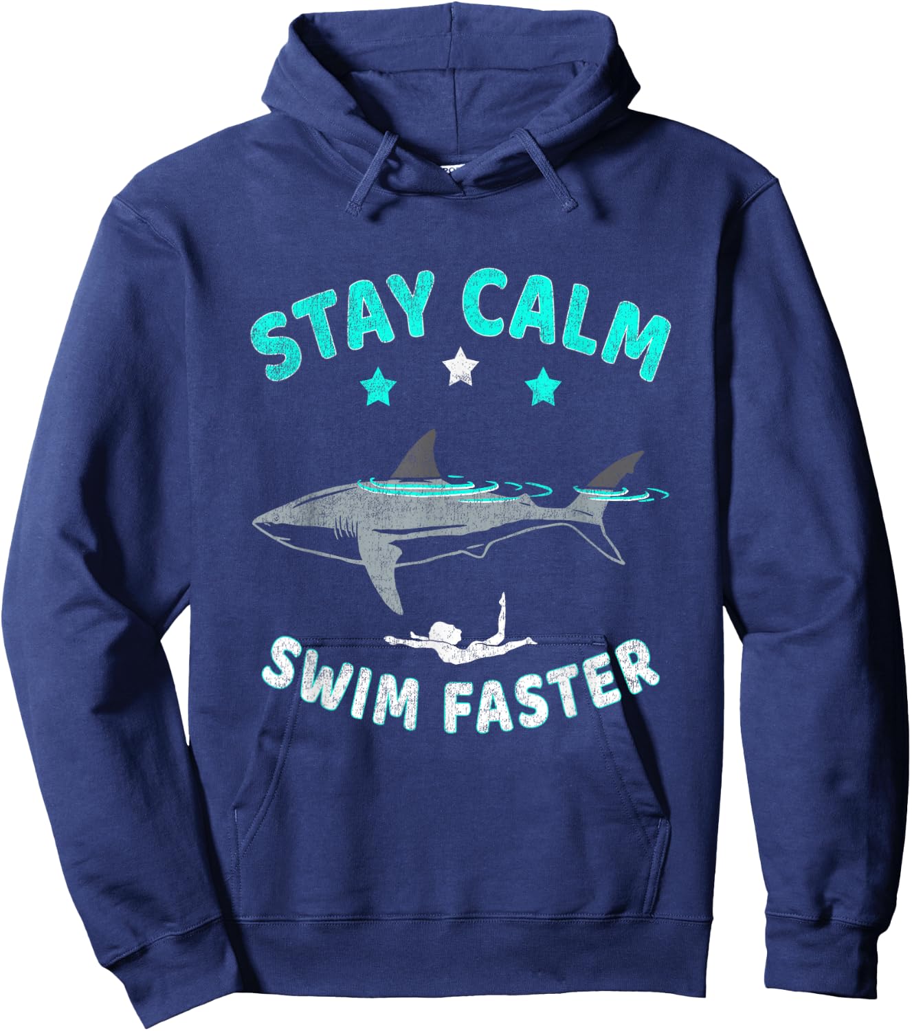 Swimming with Shark - Stay calm ... swim faster Hoodie - Hoodie | Navy
