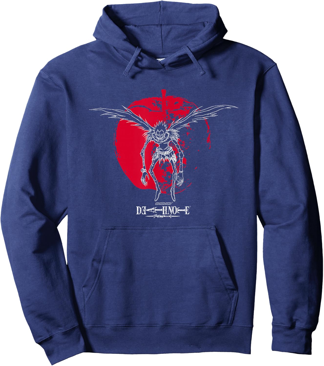 Death Note Ryuk Silhouette on Apple Anime Hoodie - Hoodie | Navy