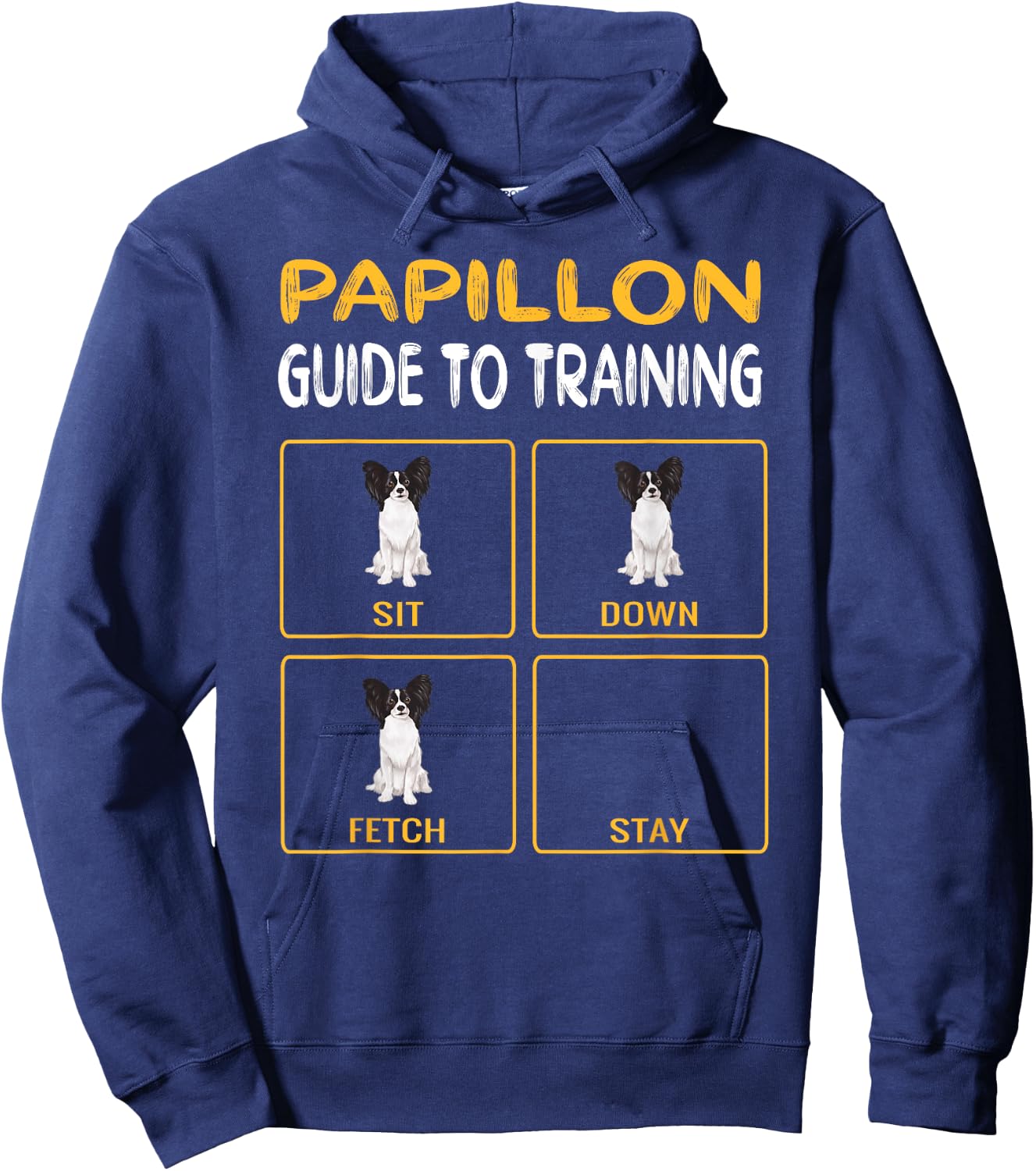 Funny Papillon Guide To Training Dog Obedience Trainer Men Women Hoodie - Hoodie | Navy