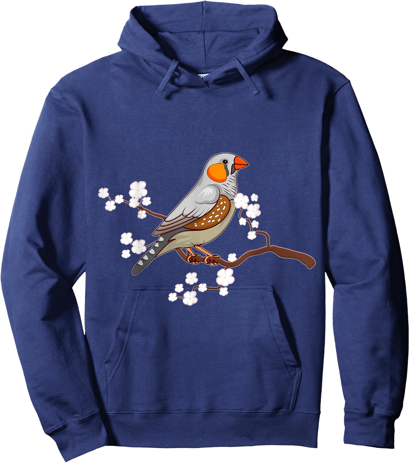 Zebra Finches in Cherry Blossom Japan Design Hoodie - Hoodie | Navy