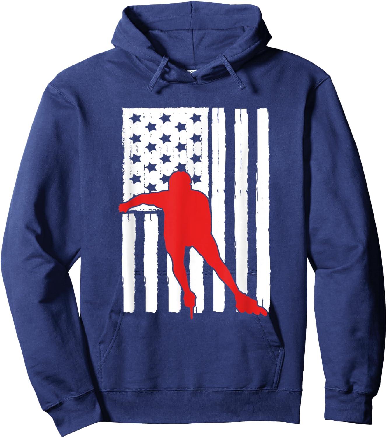 American Flag Inline Speed Skating Lover Theme Design Skater Kids Men Hoodie - Hoodie | Navy