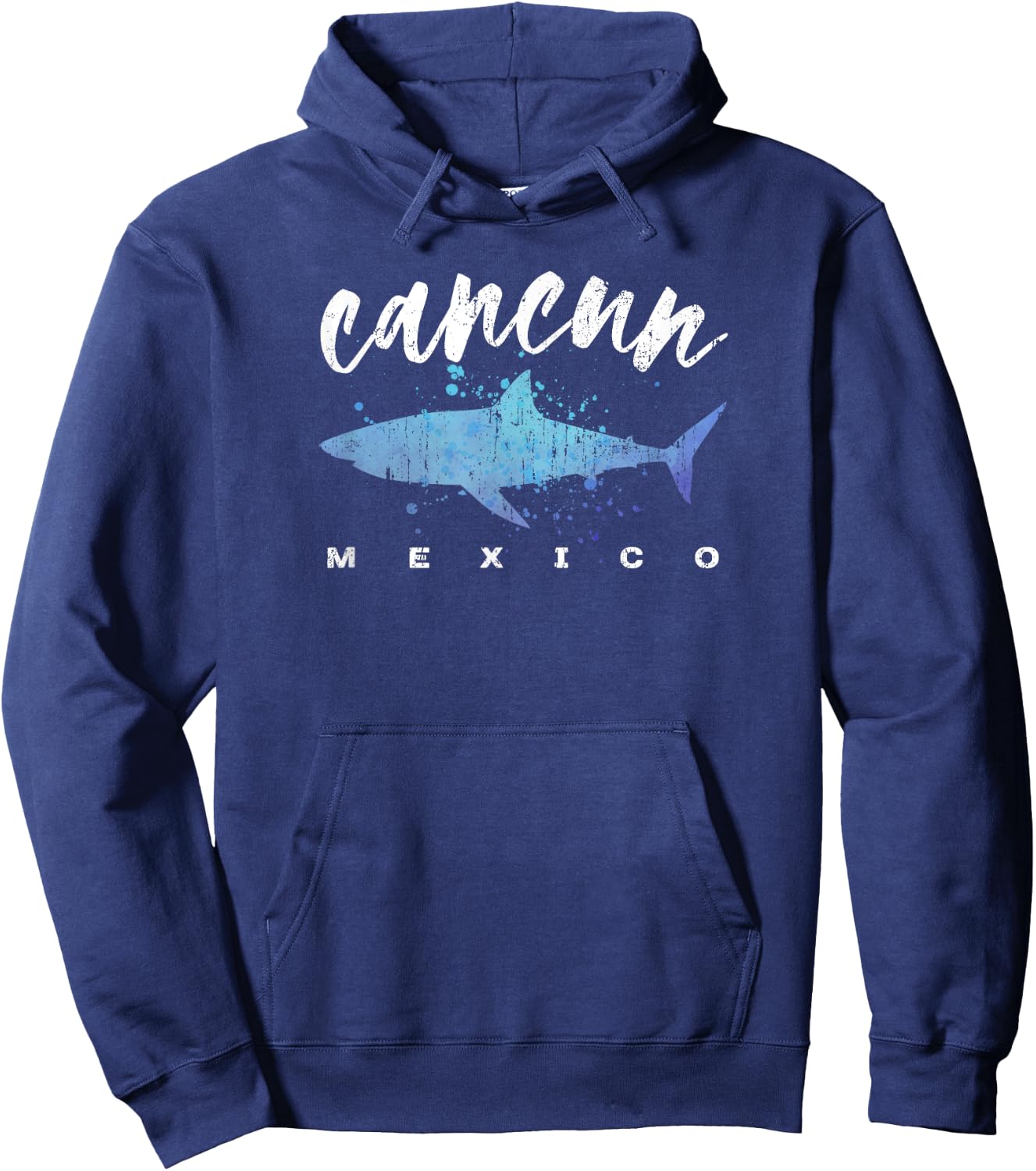 CANCUN MEXICO Shark Scuba Diver Spring Break Vacation Retro Hoodie - Hoodie | Navy