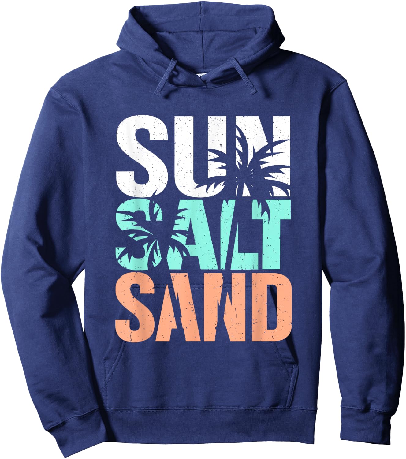 Sun Salt Sand Funny Summer Beach Vacation Palm Lover Women Girls Kids Hoodie - Hoodie | Navy