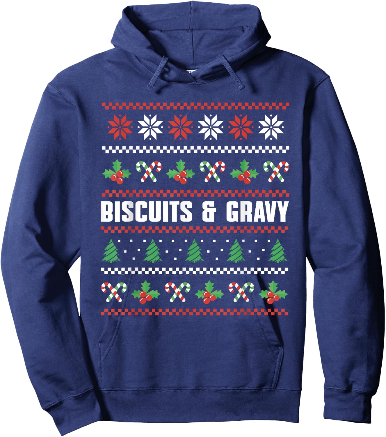 Biscuits And Gravy Ugly Christmas Costume Southern Food Hoodie - Hoodie | Navy