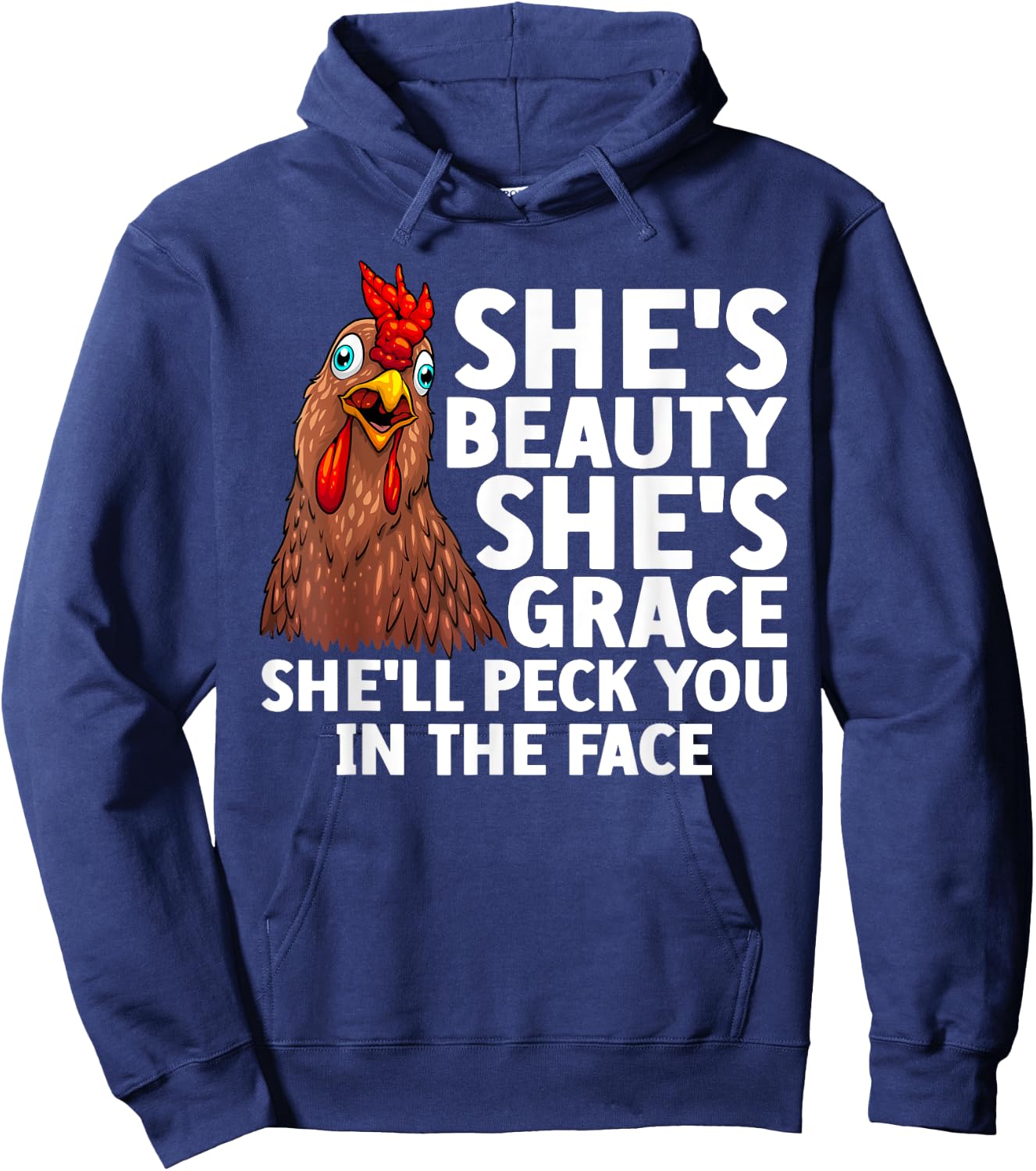 Funny Chicken Art Women Rooster Hen Chicken Farmer Hoodie - Hoodie | Navy