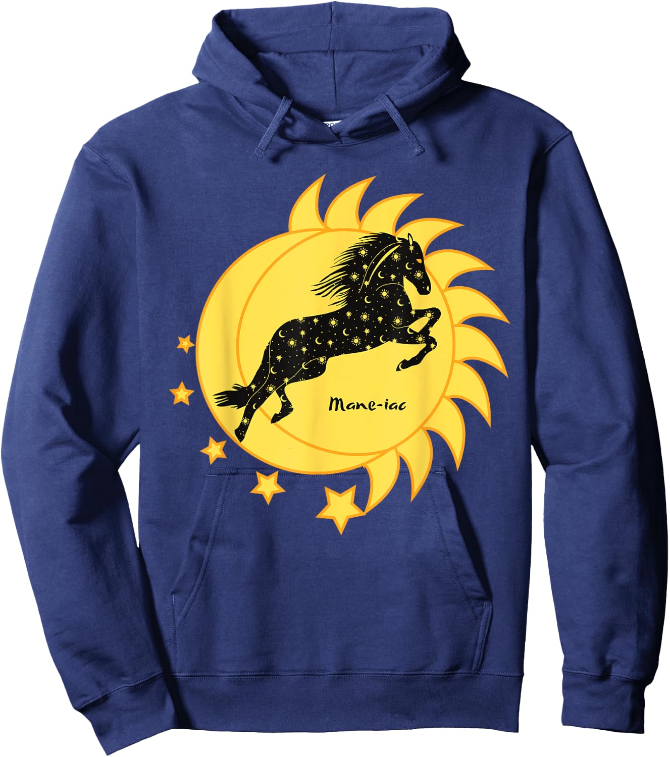 Cute Mane-iac Celestial Horse Dancer Girls Graphic Hoodie - Hoodie | Navy
